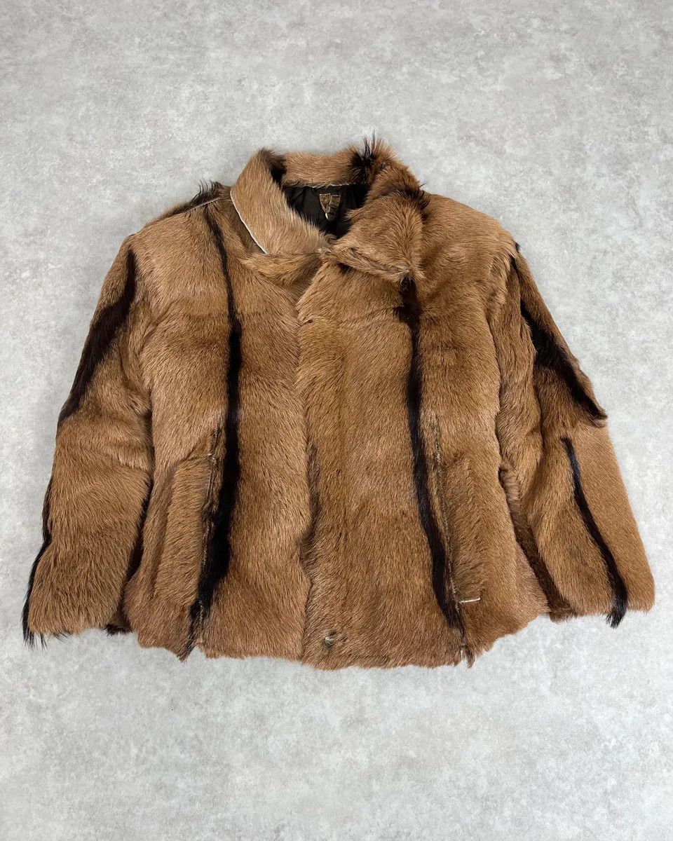 FW2005 Cavalli Goat Fur Camel Leather Jacket