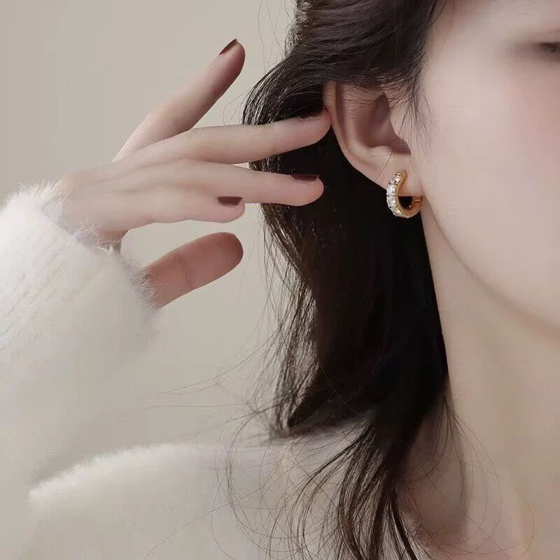 Other CZ Cubic Zirconia Gold Hoop Earrings for Women Size ONE SIZE - 4 Thumbnail