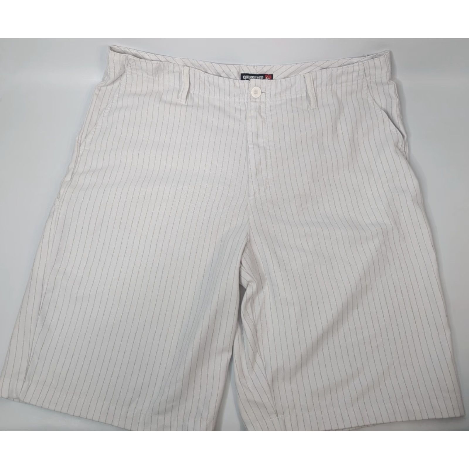 Quiksilver VINTAGE Quiksilver Shorts Men 40 White Embroidered Pinstripe Outdoor Chino Logo 40 in Waist Mens Size US 40 / EU 56 - 3 Thumbnail