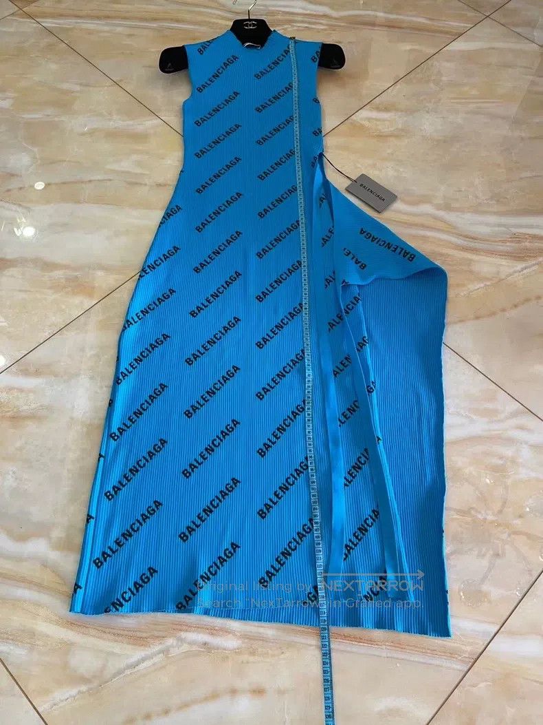 Balenciaga Balenciaga Blue Letter Logo Dress Size XS / US 0-2 / IT 36-38 - 5 Thumbnail