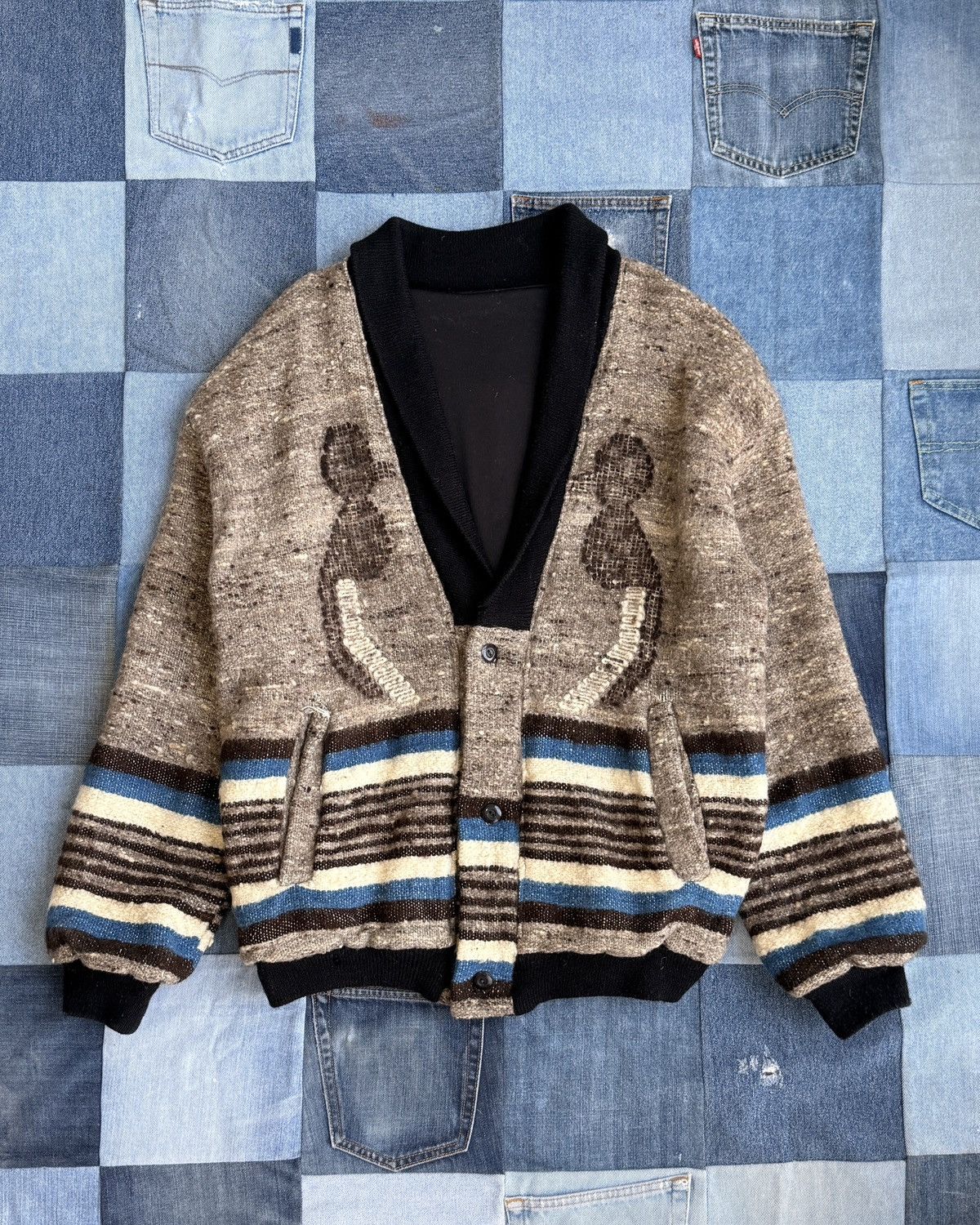 Japanese Brand 1960s Mexican Eagle Wool Bomber Jacket Size US L / EU 52-54 / 3 - 1 Thumbnail