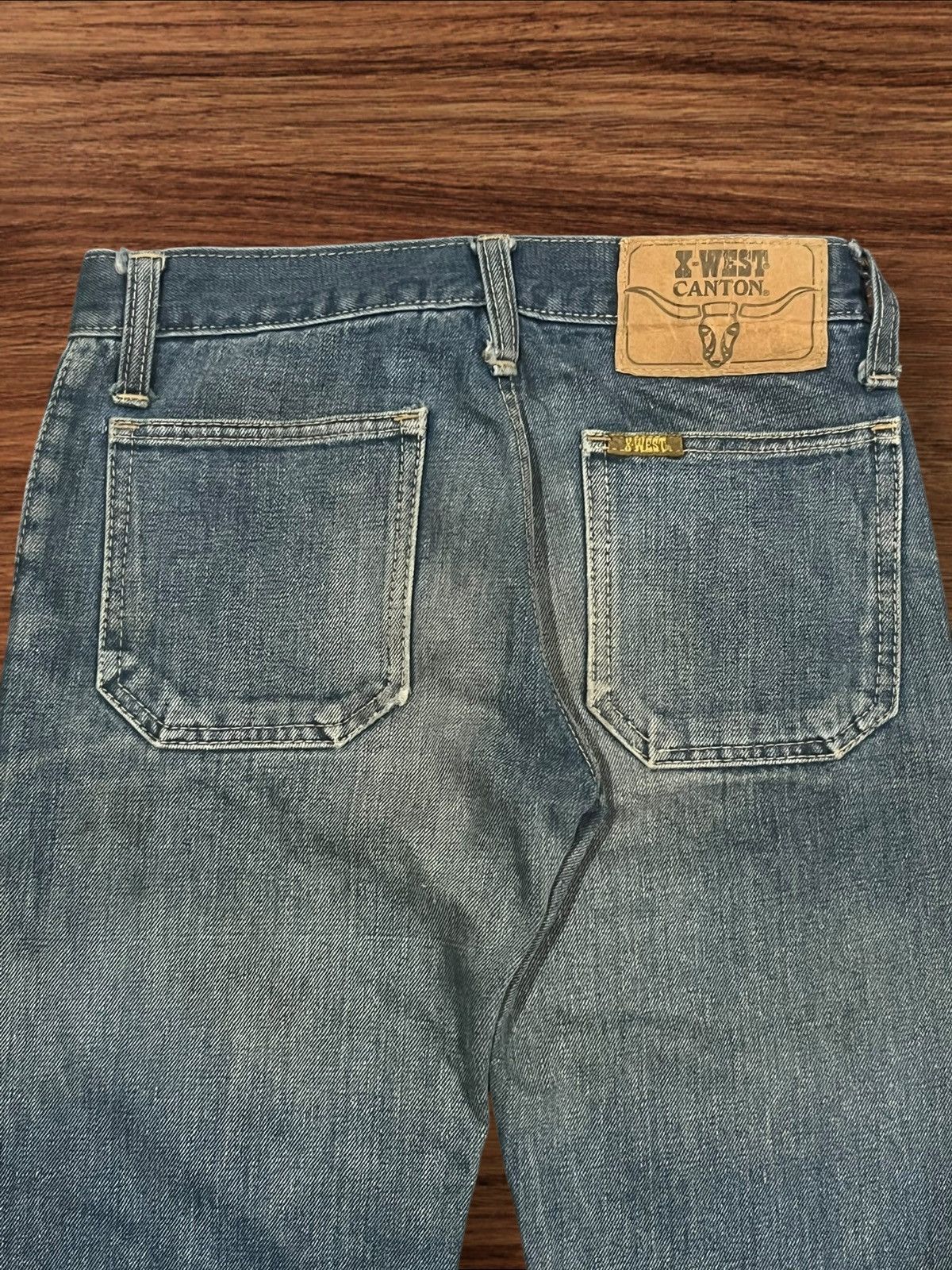 South2 West8 × Vintage Vintage 90s X-West Canton Bell Bottom Button Fly Flare Jeans Size 26" / US 2 / IT 38 - 7 Thumbnail