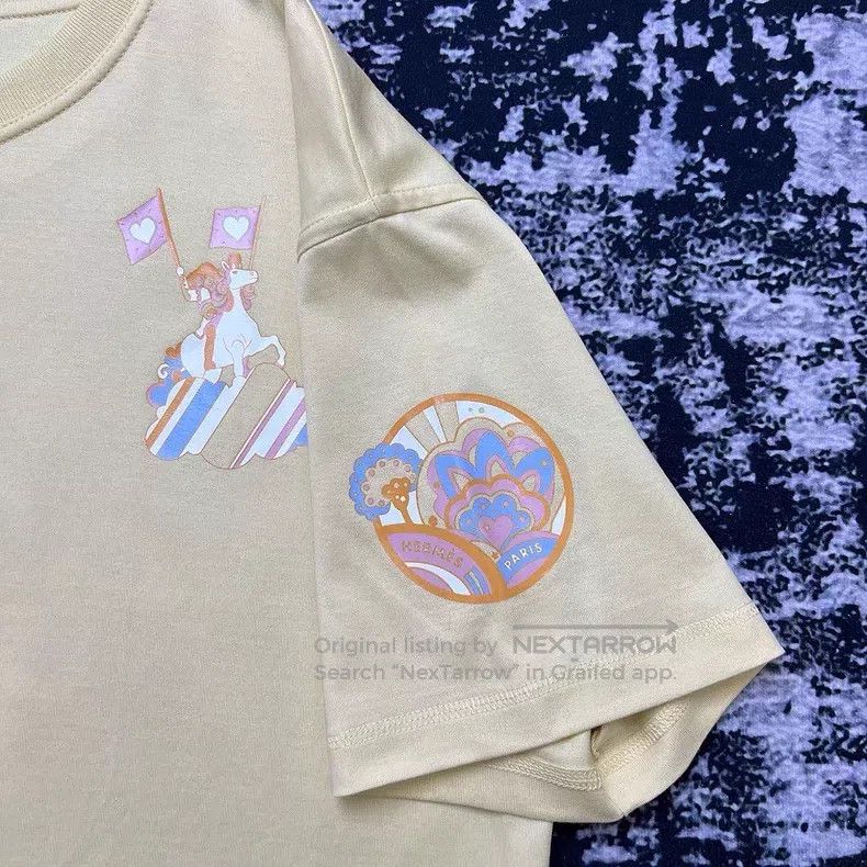 Hermes Hermes Rainbow pony yellow short-sleeve T-shirt, silk knit Size XS / US 0-2 / IT 36-38 - 3 Thumbnail