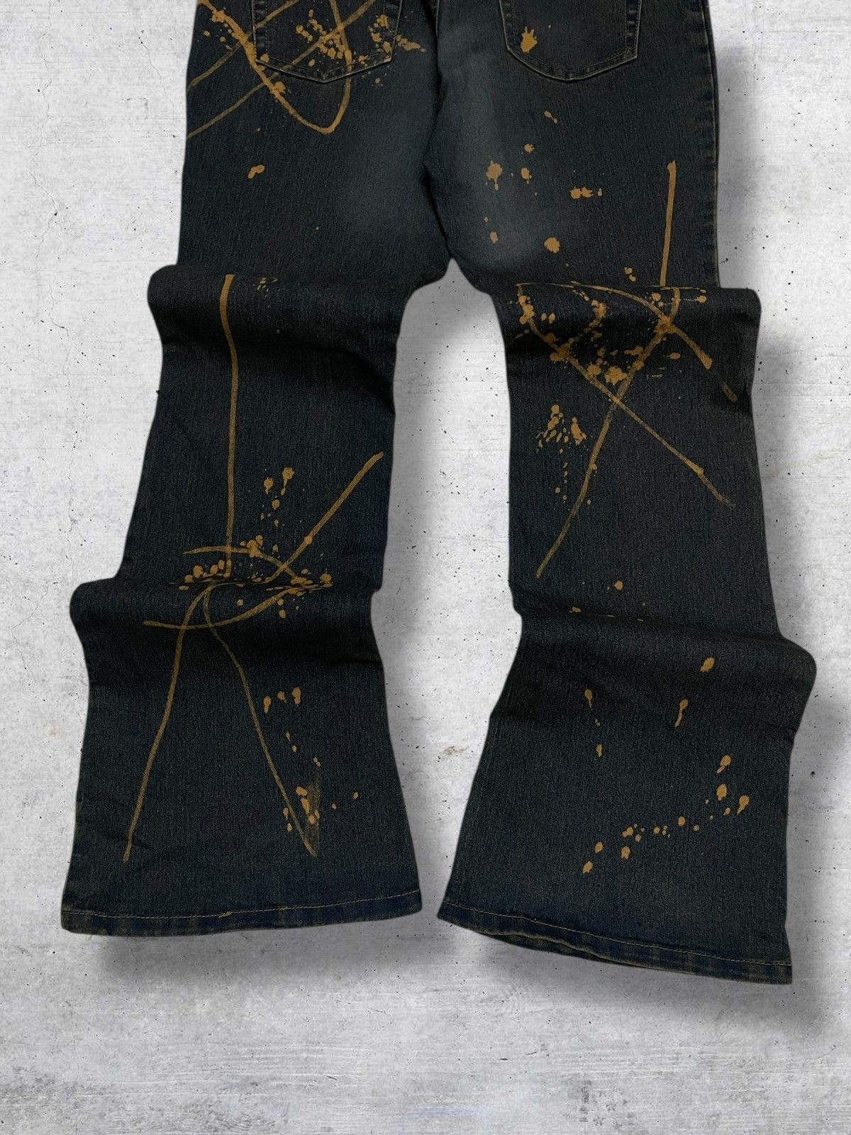 Tornado Mart VINTAGE HAPHAZARD JAPAN OG 90S DESIGNER BLEACH SPLASH FLARED Size US 28 / EU 44 - 10 Thumbnail