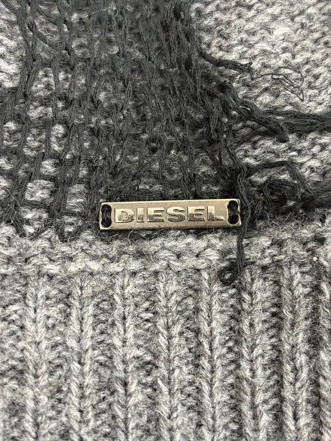 Diesel 2000s Diesel Spiderweb Destroyed Grey Wool Sweater Size US S / EU 44-46 / 1 - 9 Thumbnail
