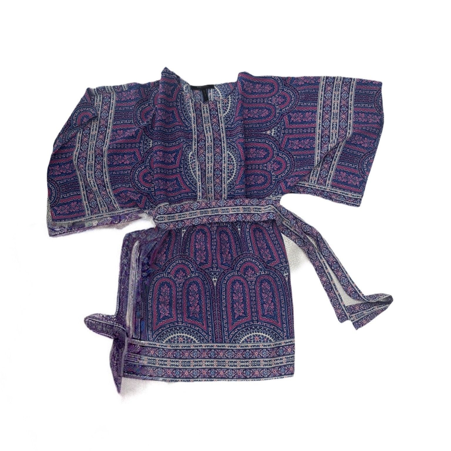 Bcbgmaxazria BCBGMaxAzria Bohemian Tunic Dress Kimono Sleeves Navy Blue, Size S / US 4 / IT 40 - 4 Thumbnail
