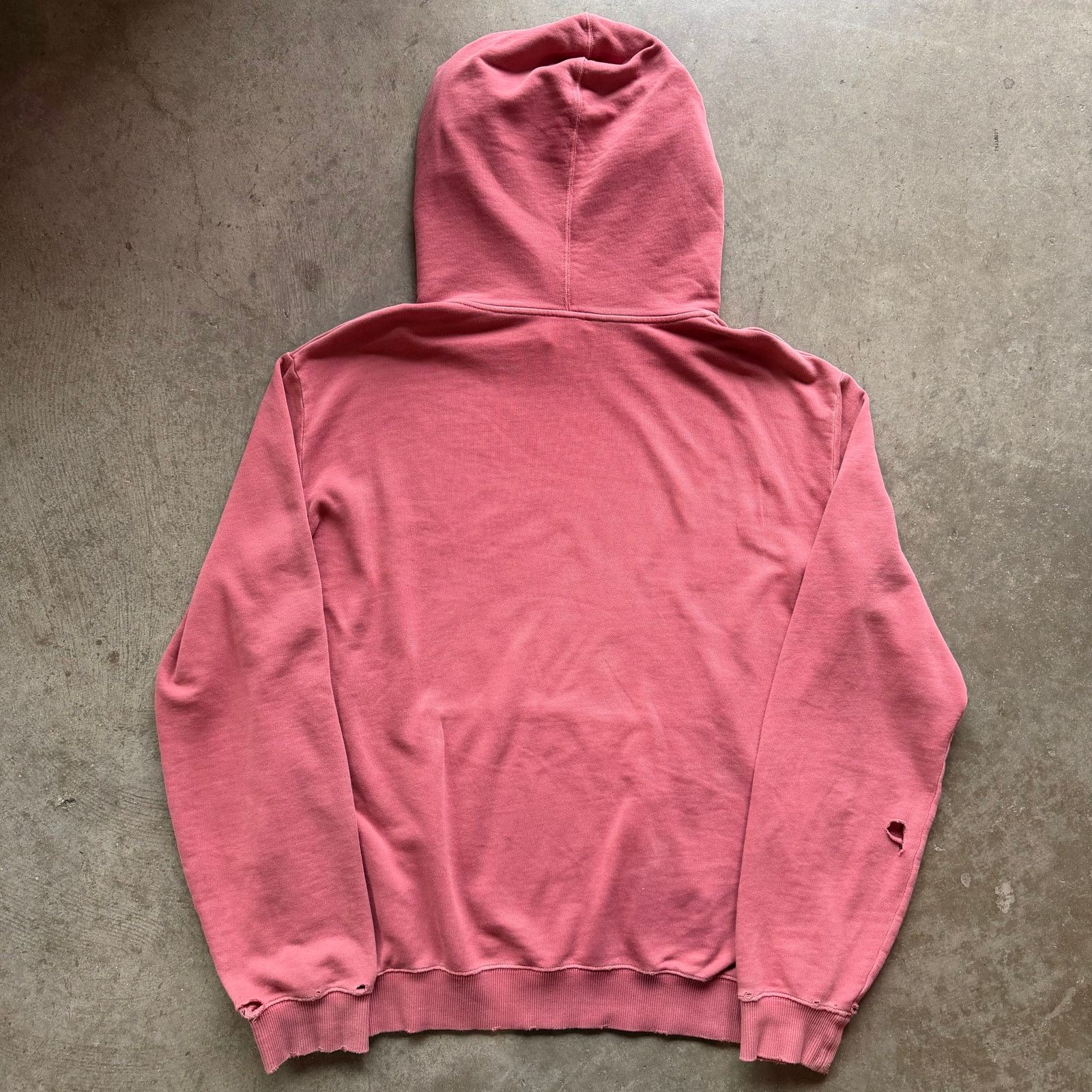 Saint Laurent Paris Yves Saint Laurent Distressed Logo Hoodie Red Size US XL / EU 56 / 4 - 4 Thumbnail