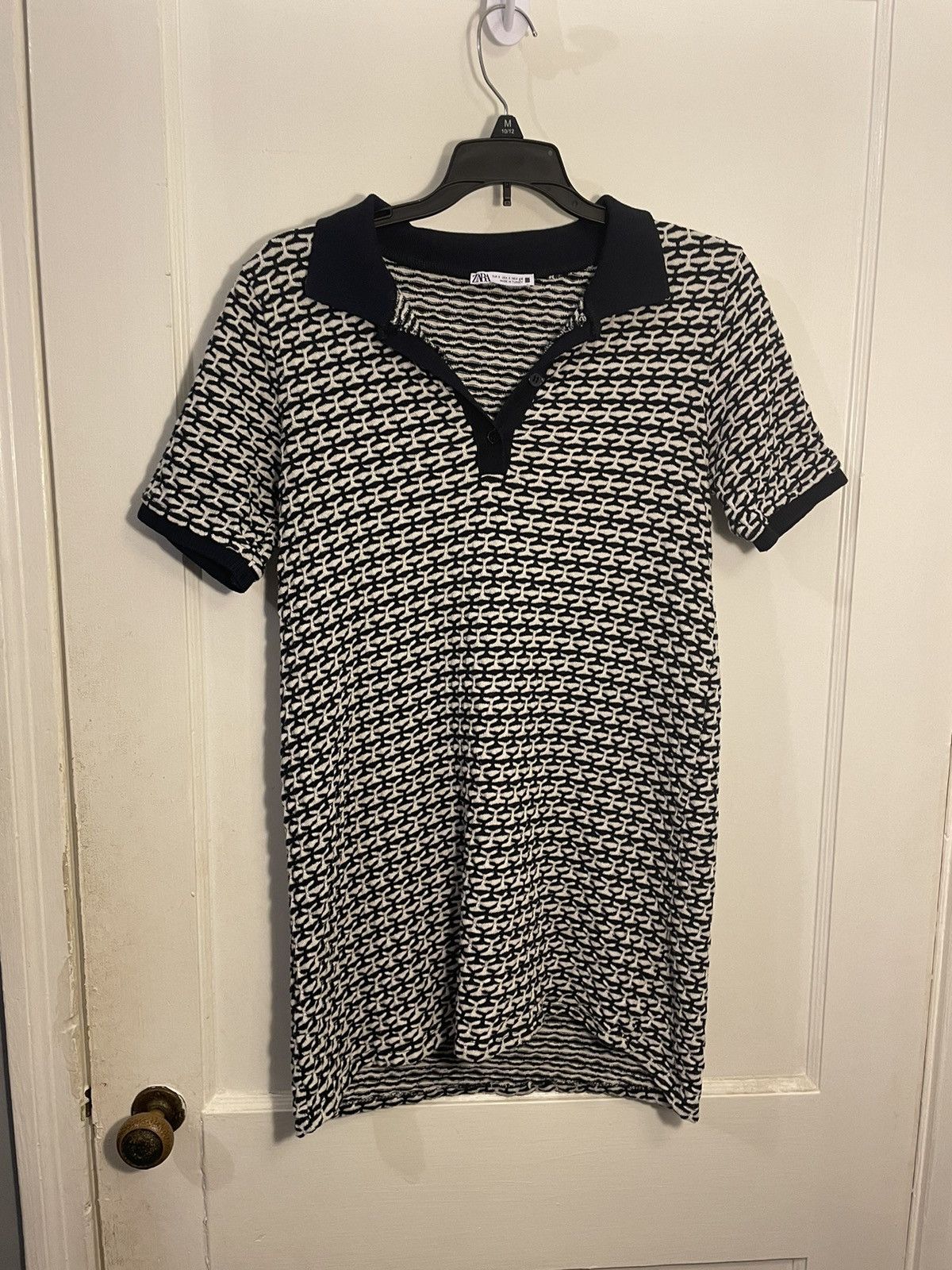 Polo Ralph Lauren × Vintage Men’s Small Navy blue and White Textured Polo Tee Size US S / EU 44-46 / 1 - 1 Thumbnail