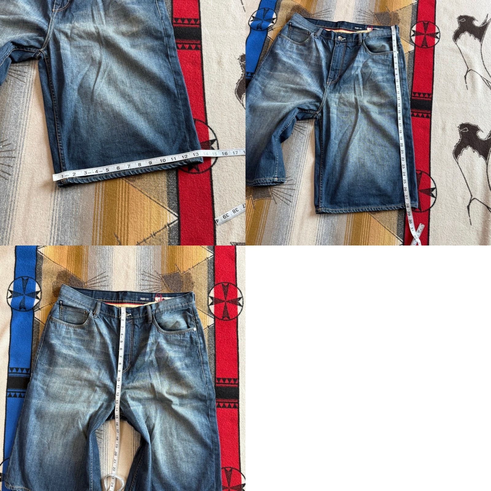 Ecko Unltd. VINTAGE Y2K Ecko UNLTD Baggy Fit Denim Jorts Shorts 36 14” Inseam Men Brown? Blue? Size US 36 / EU 52 - 8 Thumbnail
