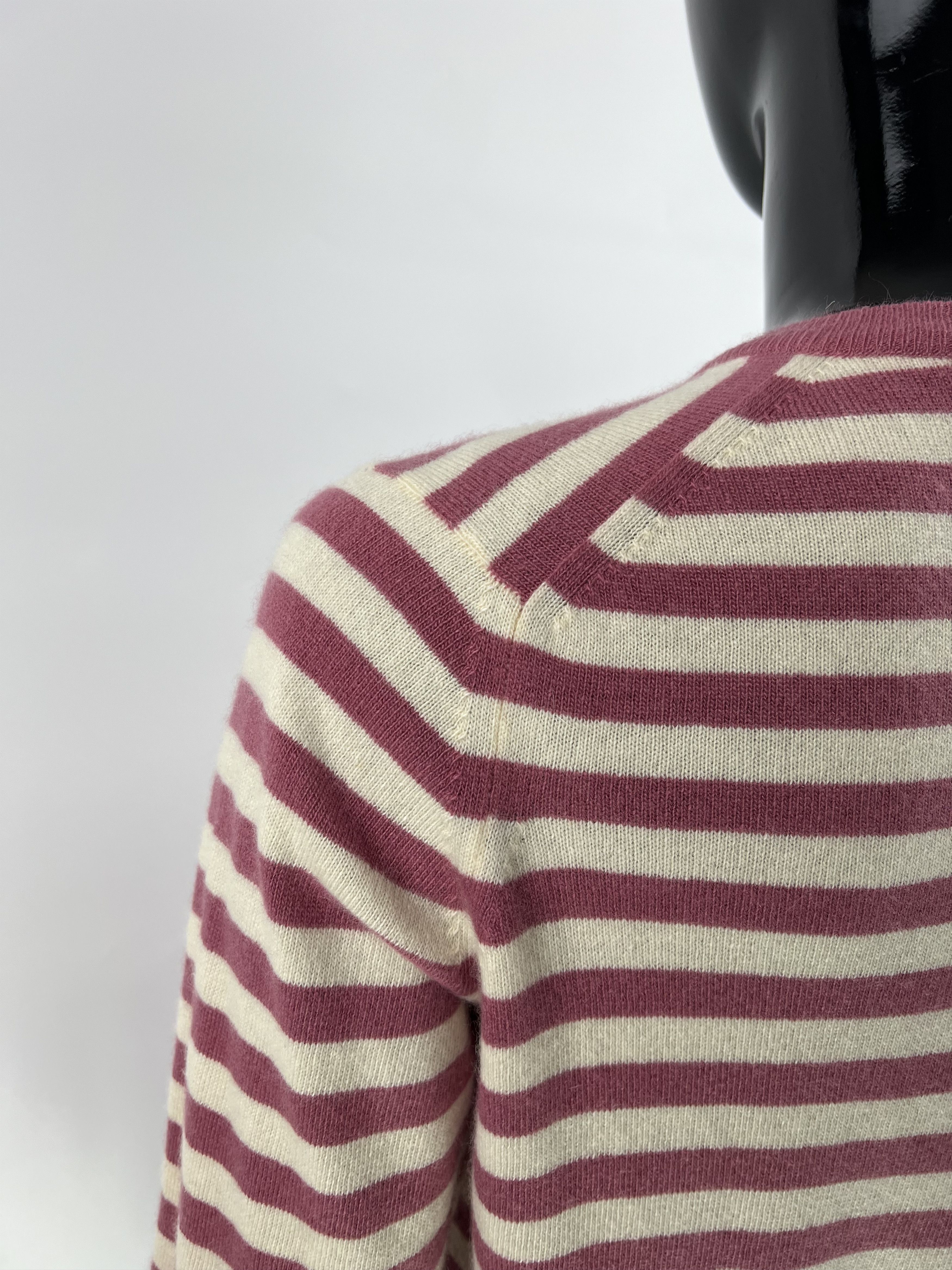 Ballantyne Ballantyne Vintage 100% Pure Cashmere Striped Cardigan Size S / US 4 / IT 40 - 8 Thumbnail