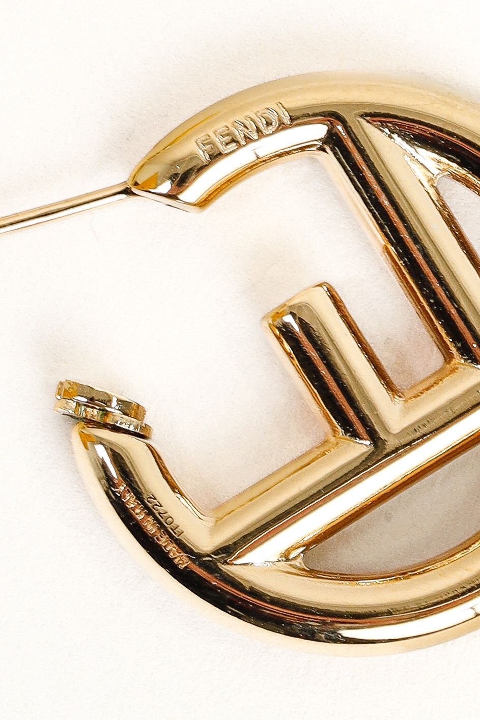Fendi Fendi F is Fendi Gold-Tone Hoop Earrings Size ONE SIZE - 4 Thumbnail