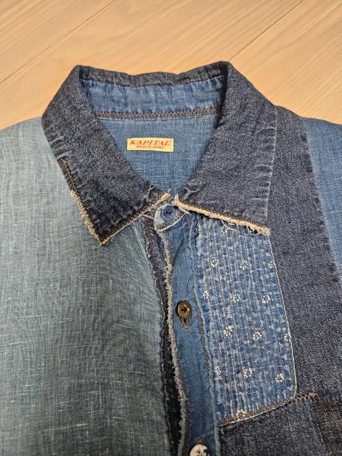 Kapital Kapital Indigo Patchwork Shirts Size US M / EU 48-50 / 2 - 3 Thumbnail
