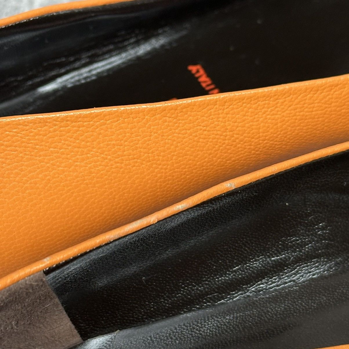 Miu Miu Vintage Miu Miu Bow Pointed Toe Leather Shoe Orange Sz 37 Size US 7 / IT 37 - 12 Thumbnail