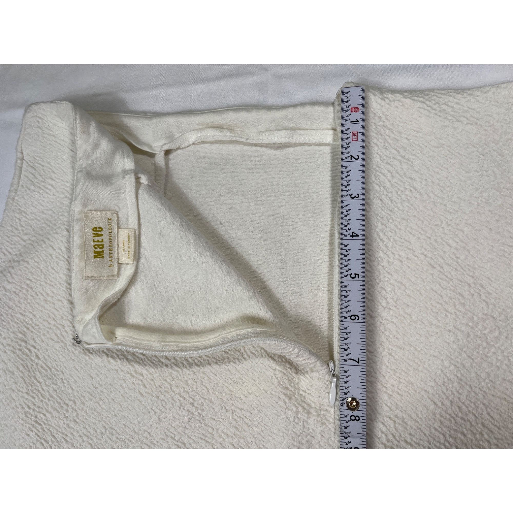 Designer Maeve By Anthropologie Womens Textured White Skirt Size L SK Size 41" - 6 Thumbnail