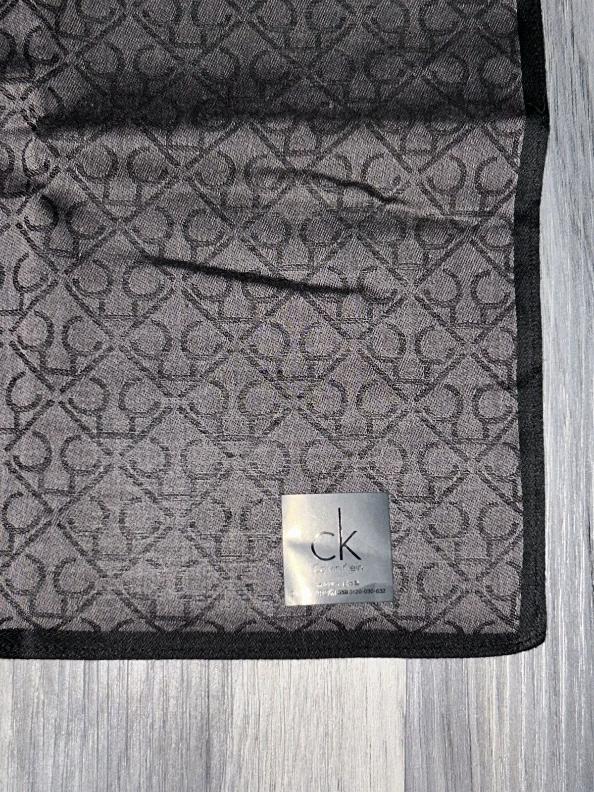 Calvin Klein Calvin Klein Vintage Black CK AOP Cotton Handkerchief Scarf Size ONE SIZE - 4 Thumbnail