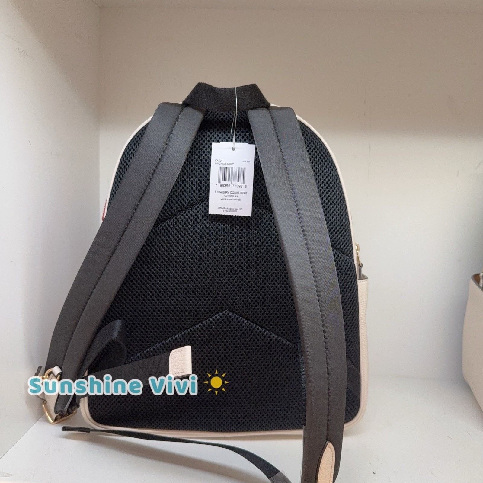 Coach NWT Coach Court Backpack Strawberry CAS94 Gold/Chalk Size ONE SIZE - 4 Thumbnail