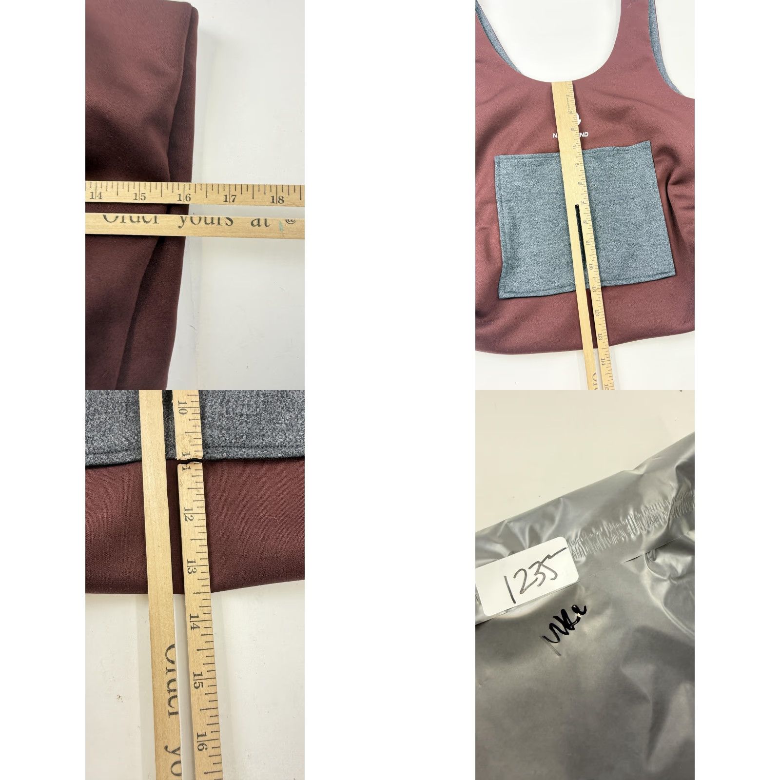 Nike Nike Grind Looptworks Tote Bag - Move To Zero Recycled Upcycled Burgundy Gray Tote, 17x14, Women, Large, Red Straps, Jersey Exterior, Gray Lining Size ONE SIZE - 8 Thumbnail