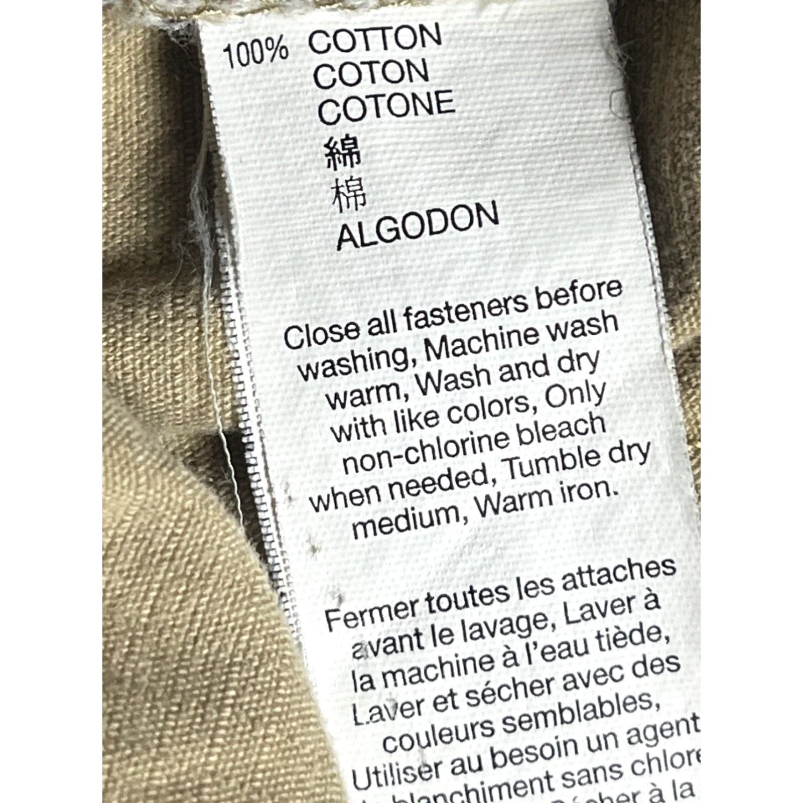 Gap GAP PantsCargo Mens 31/32 Beige Elastic Waist Straight Leg Cotton Cargo Pocket Gap 1969 Front Flat Front Regular Fit Mens Size US 31 - 7 Thumbnail