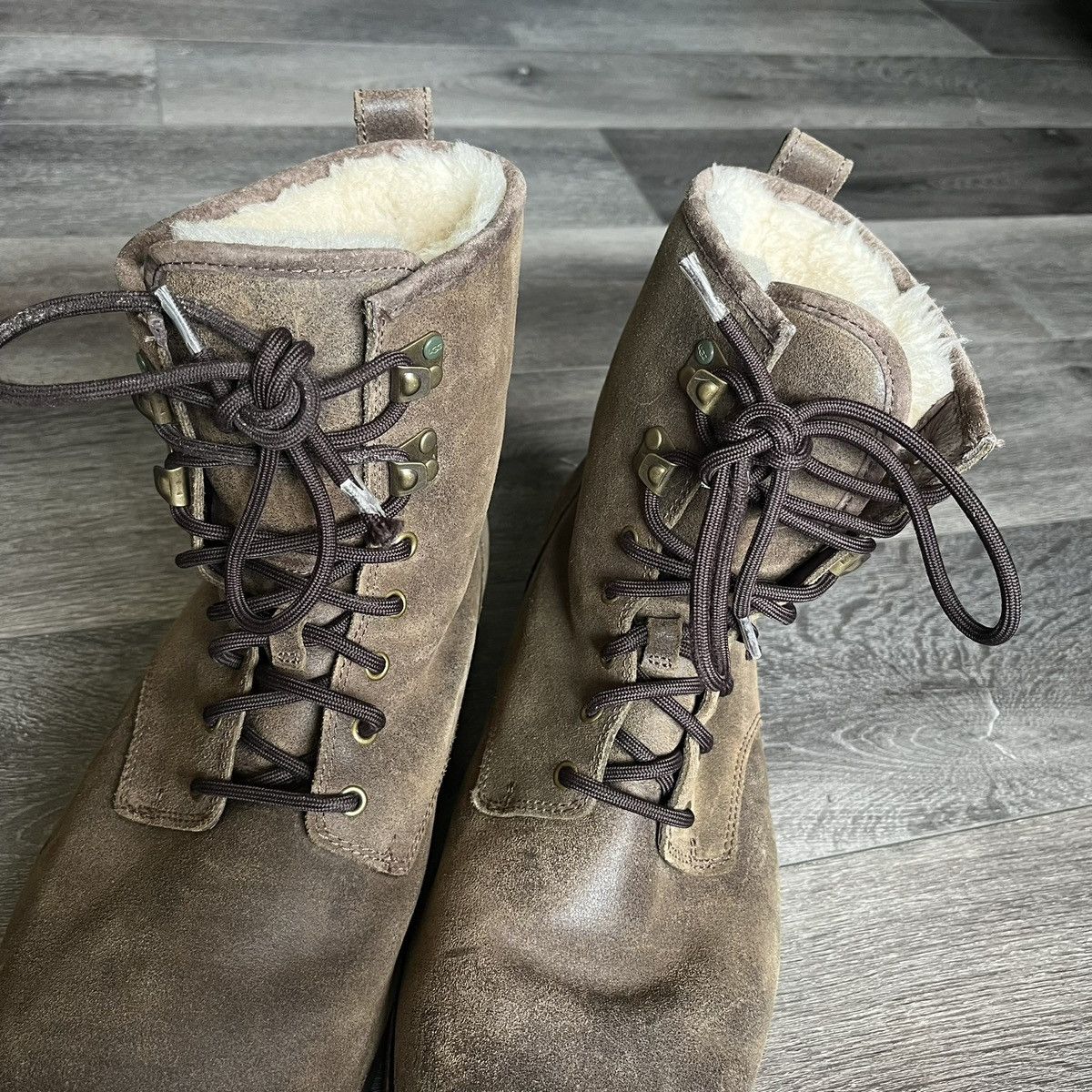 Ugg Ugg Australia Hannen Shearling Sheepskin Leather Boots Brown Size US 13 / EU 46 - 7 Thumbnail