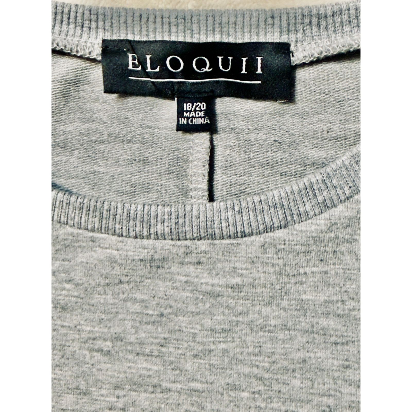 Other ELOQUII Gray Knit Top with Black Lace Bell Sleeve Size 18/20 Size XXL / US 16-18 / IT 52-54 - 4 Thumbnail