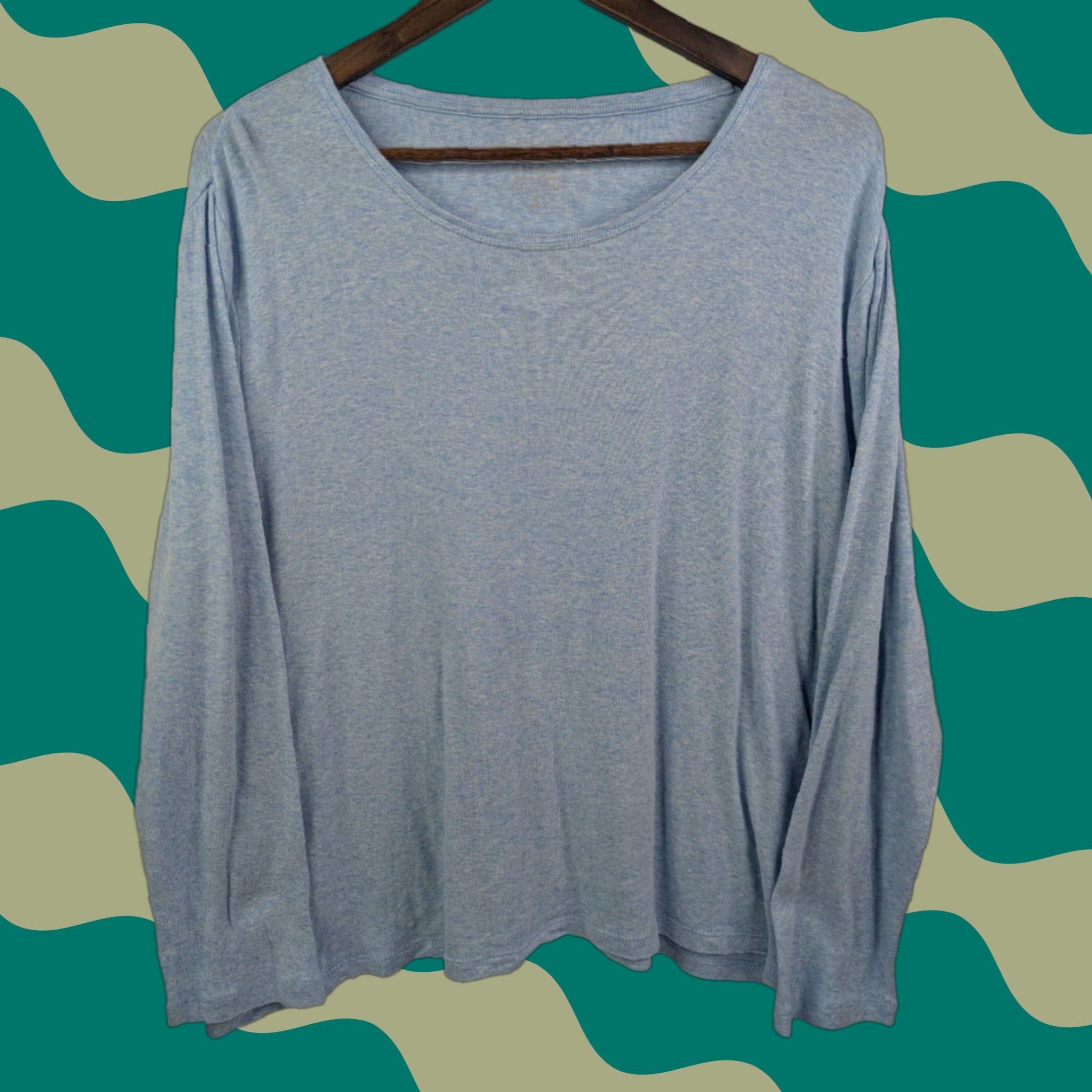 Vintage Chico's T-Shirt Long-Sleeve Scoop-Neck Tee Light Blue Cotton Size XL Womens Regular Adult Size XL Blue 3 US 16 Size XL / US 12-14 / IT 48-50 - 1 Thumbnail