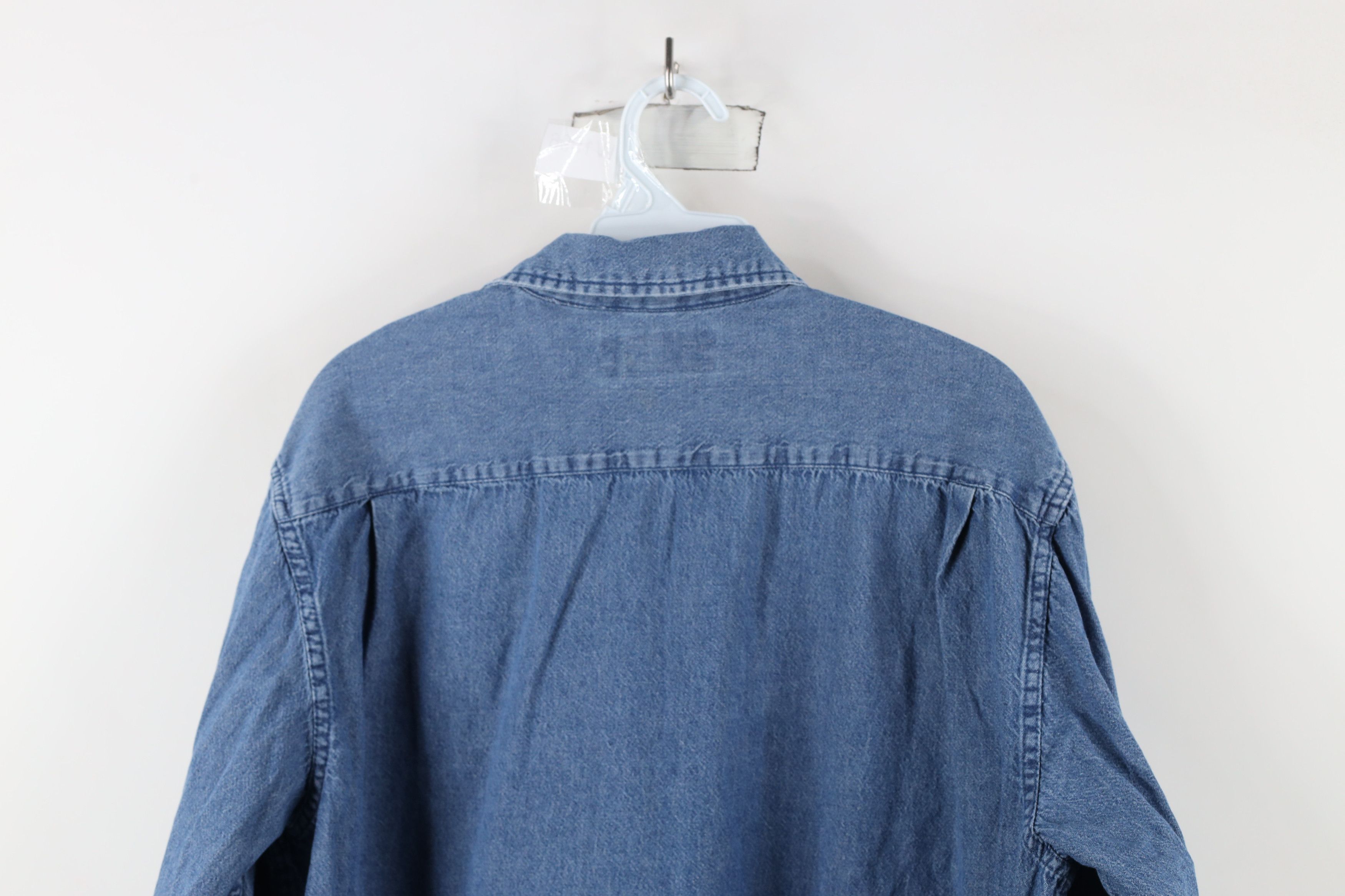 Vintage × Wrangler Vintage Wrangler Collared Denim Jean Button Shirt Blue Size US L / EU 52-54 / 3 - 10 Thumbnail