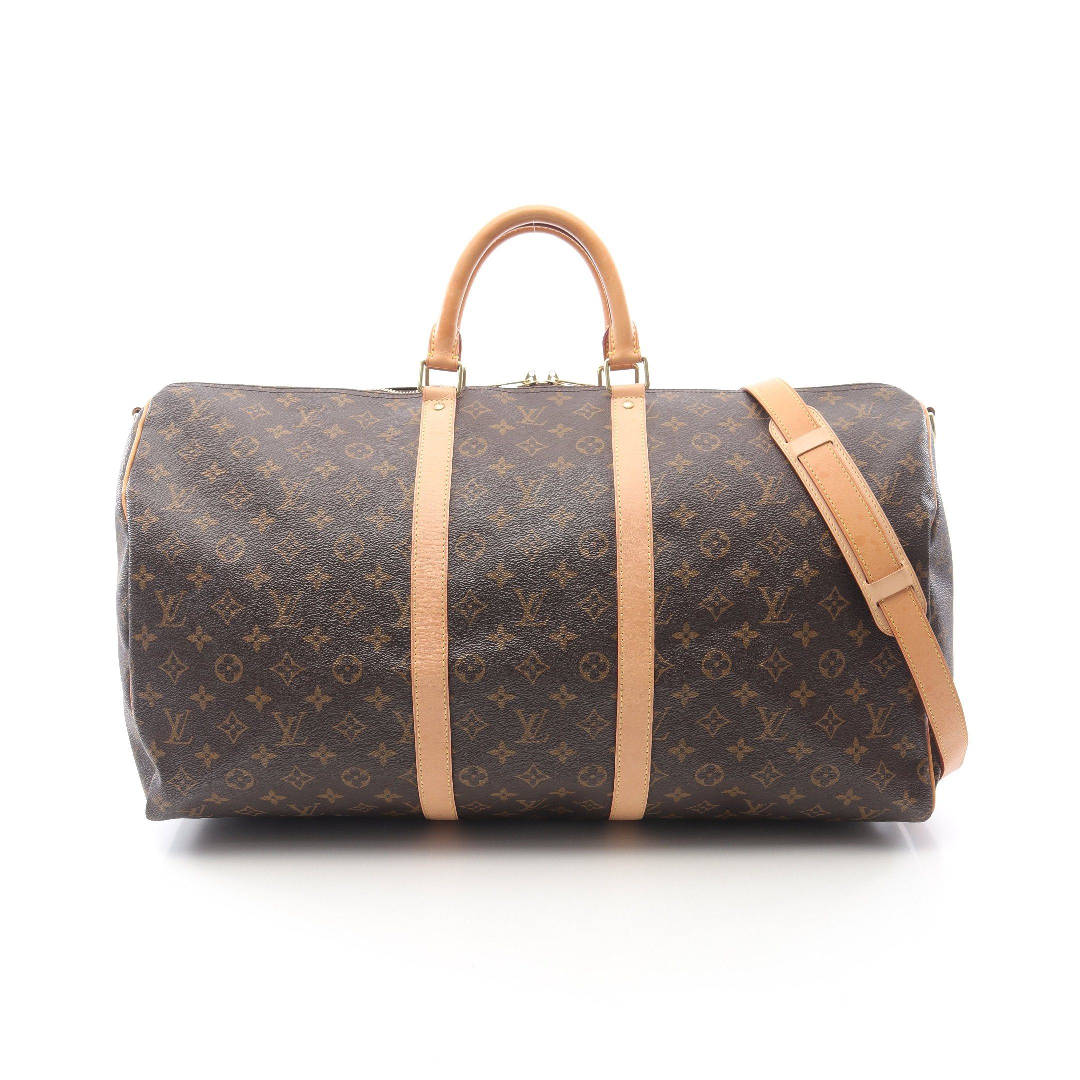Louis Vuitton Louis Vuitton Keepall 55 Monogram Boston Bag Leather Brown Size ONE SIZE - 1 Thumbnail