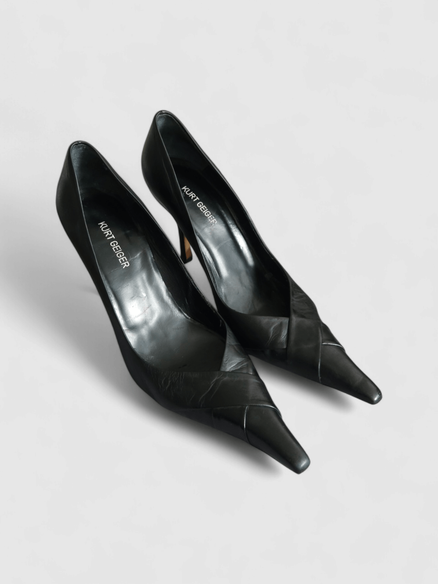 Leather Vintage Leather Black kitten Heels Kurt Geiger Size US 10 / IT 40 - 4 Thumbnail