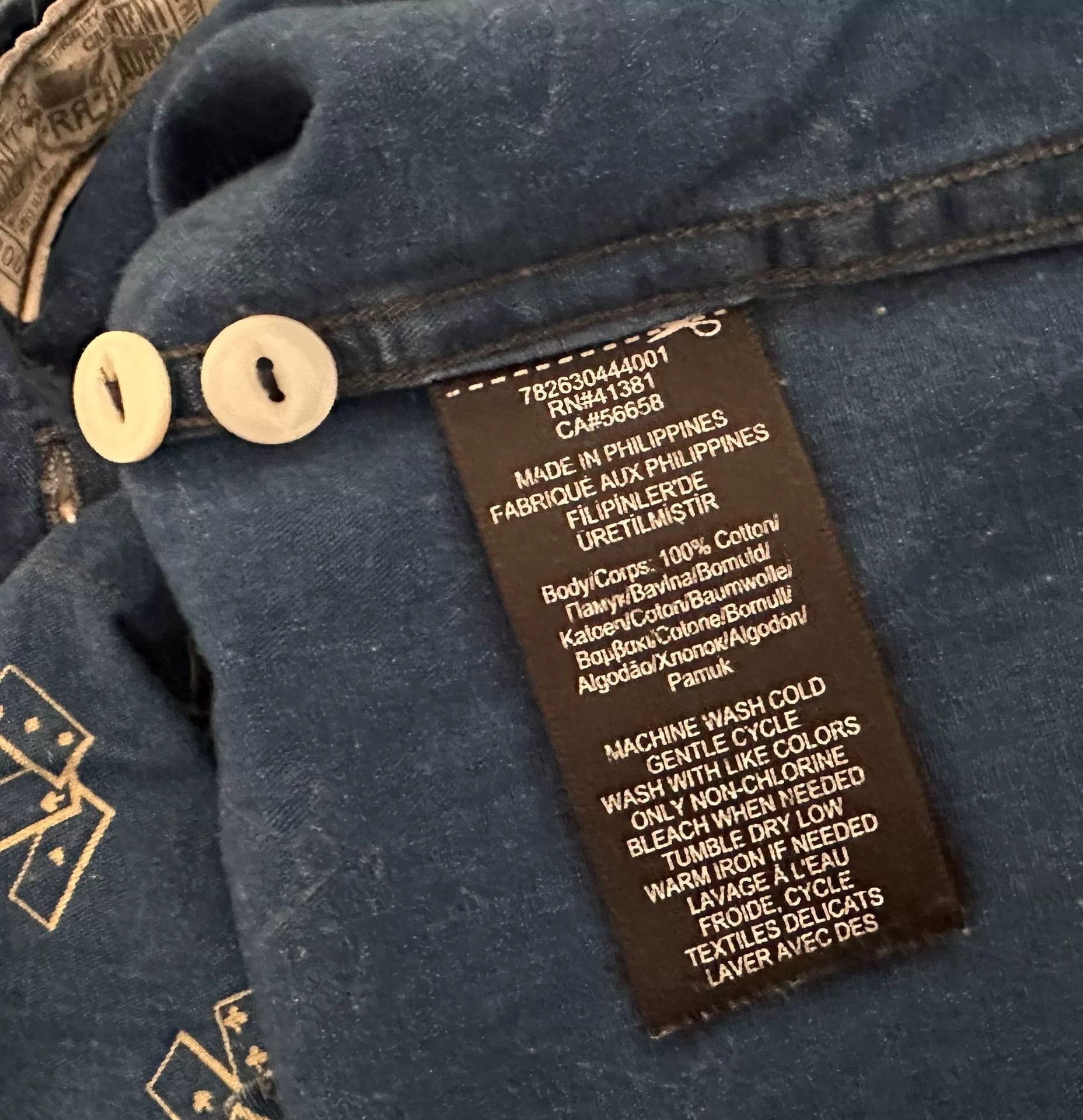 RRL Ralph Lauren RRL Double RL Indigo Washed Print Shirt Size US S / EU 44-46 / 1 - 4 Thumbnail