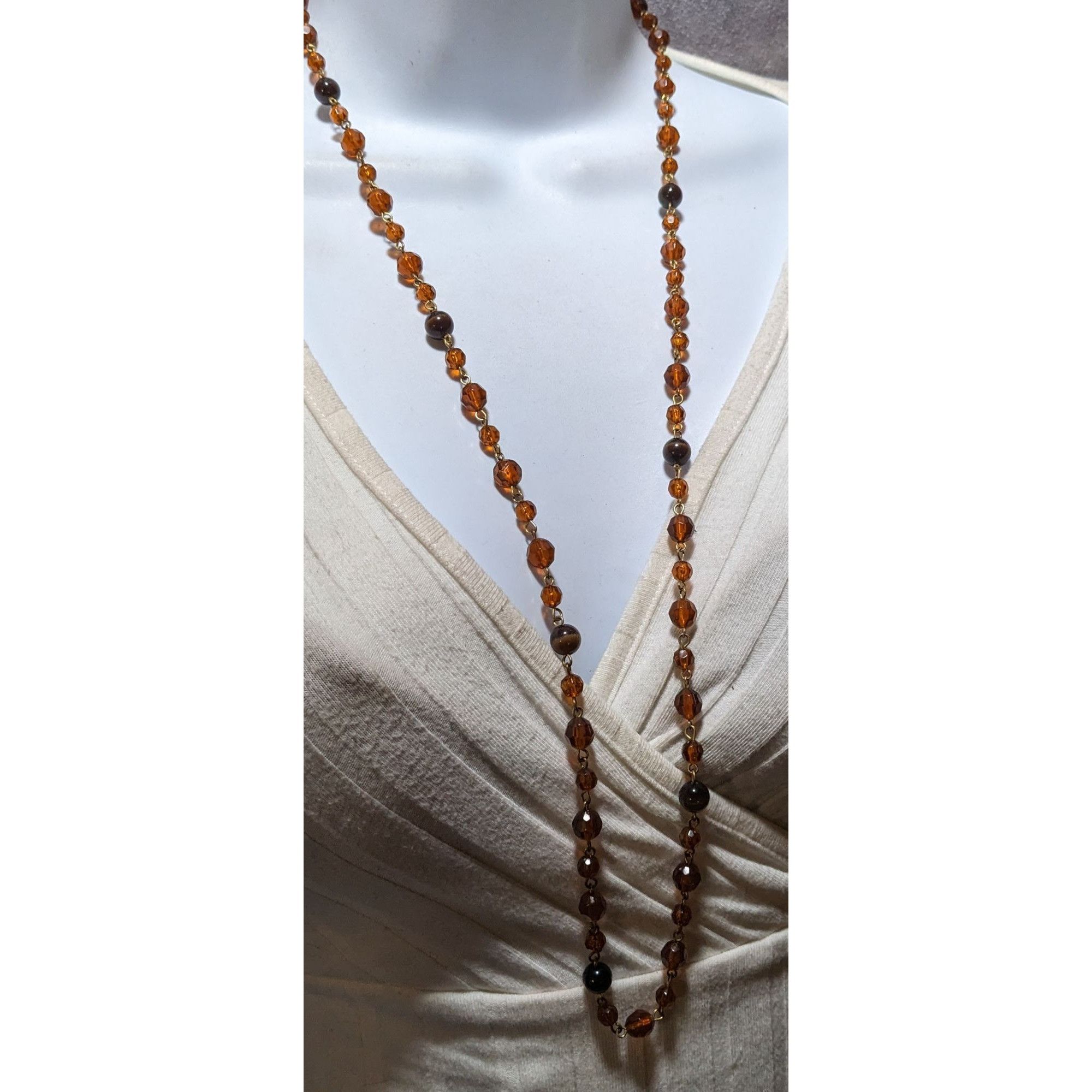 Other Retro 80s Brown And Gold Beaded Necklace Size ONE SIZE - 7 Thumbnail