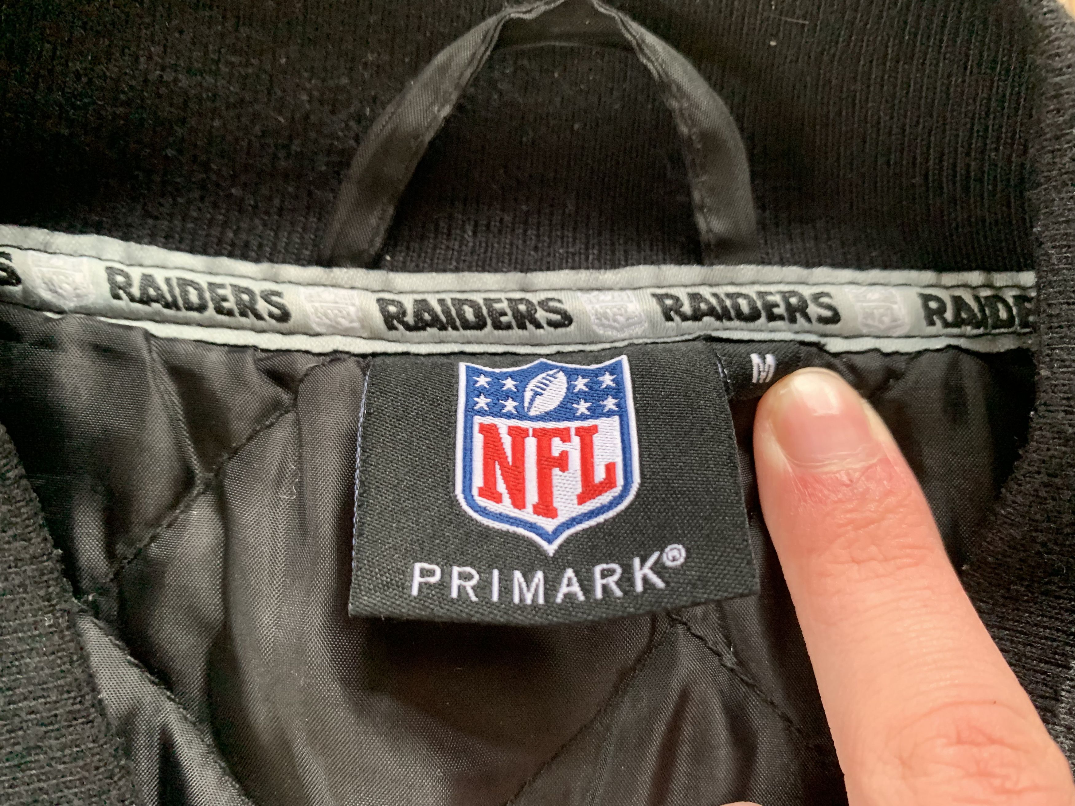 Primark NFL Oakland Raiders Mens Wool Bomber Varsity Jacket Size US M / EU 48-50 / 2 - 8 Thumbnail