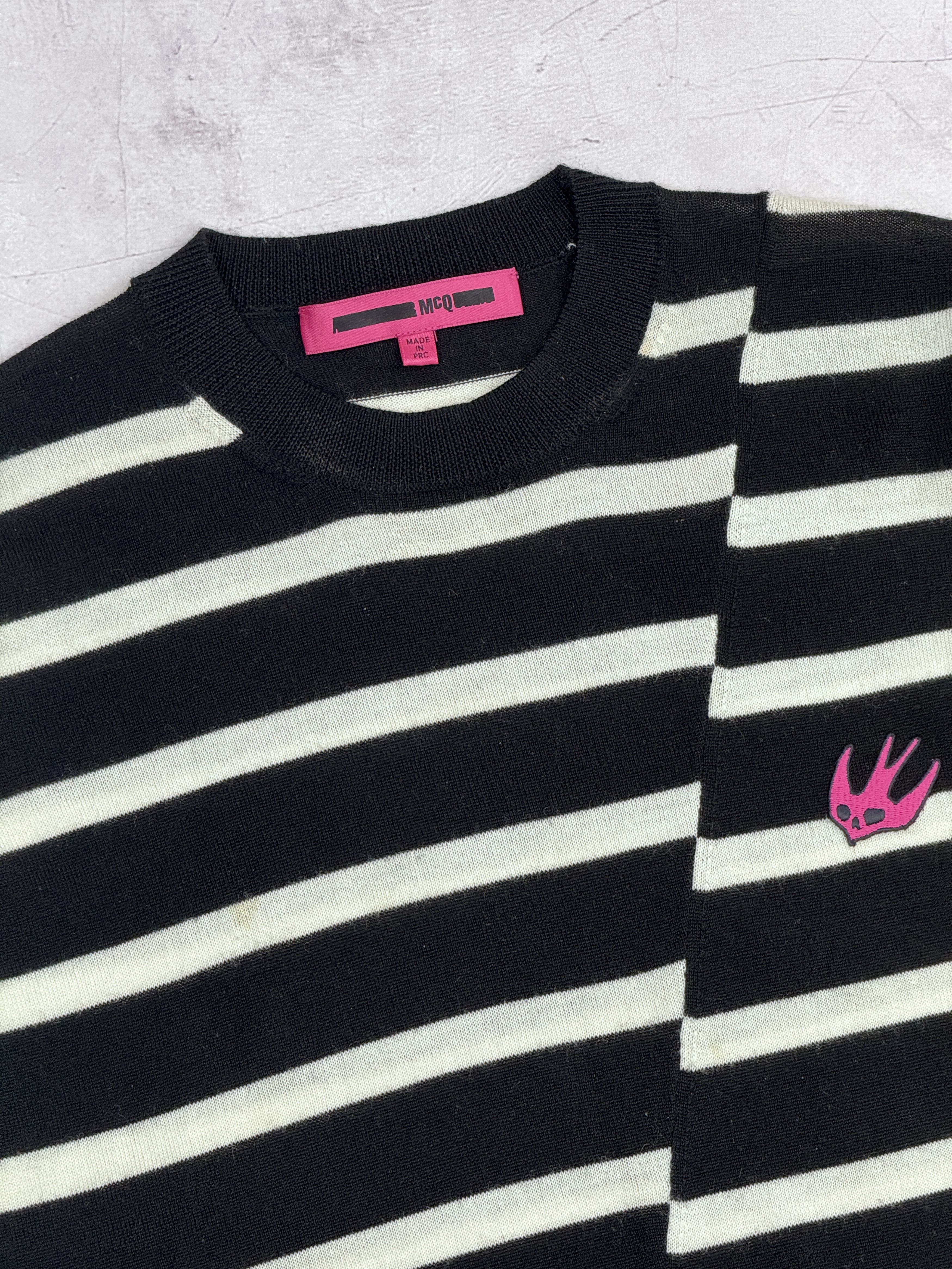 Alexander McQueen × MCQ McQ Alexander McQueen Striped Sweater Embroidered Swallow Size XXS / US 00 / IT 34 - 10 Thumbnail