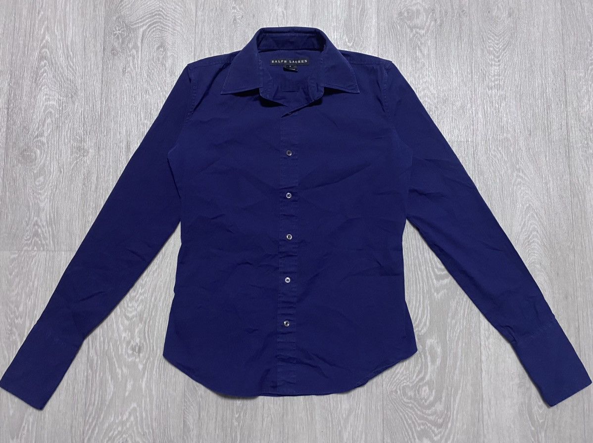 Ralph Lauren Black Label Ralph Lauren Black Label Navy Stretchy Luxury Blouse Shirt Size XS / US 0-2 / IT 36-38 - 5 Thumbnail