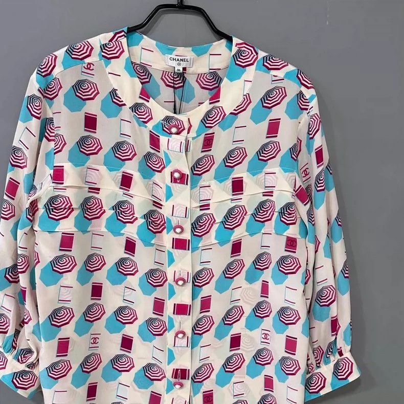 Chanel Chanel Show 19c beach series silk shirt Size XS / US 0-2 / IT 36-38 - 2 Thumbnail