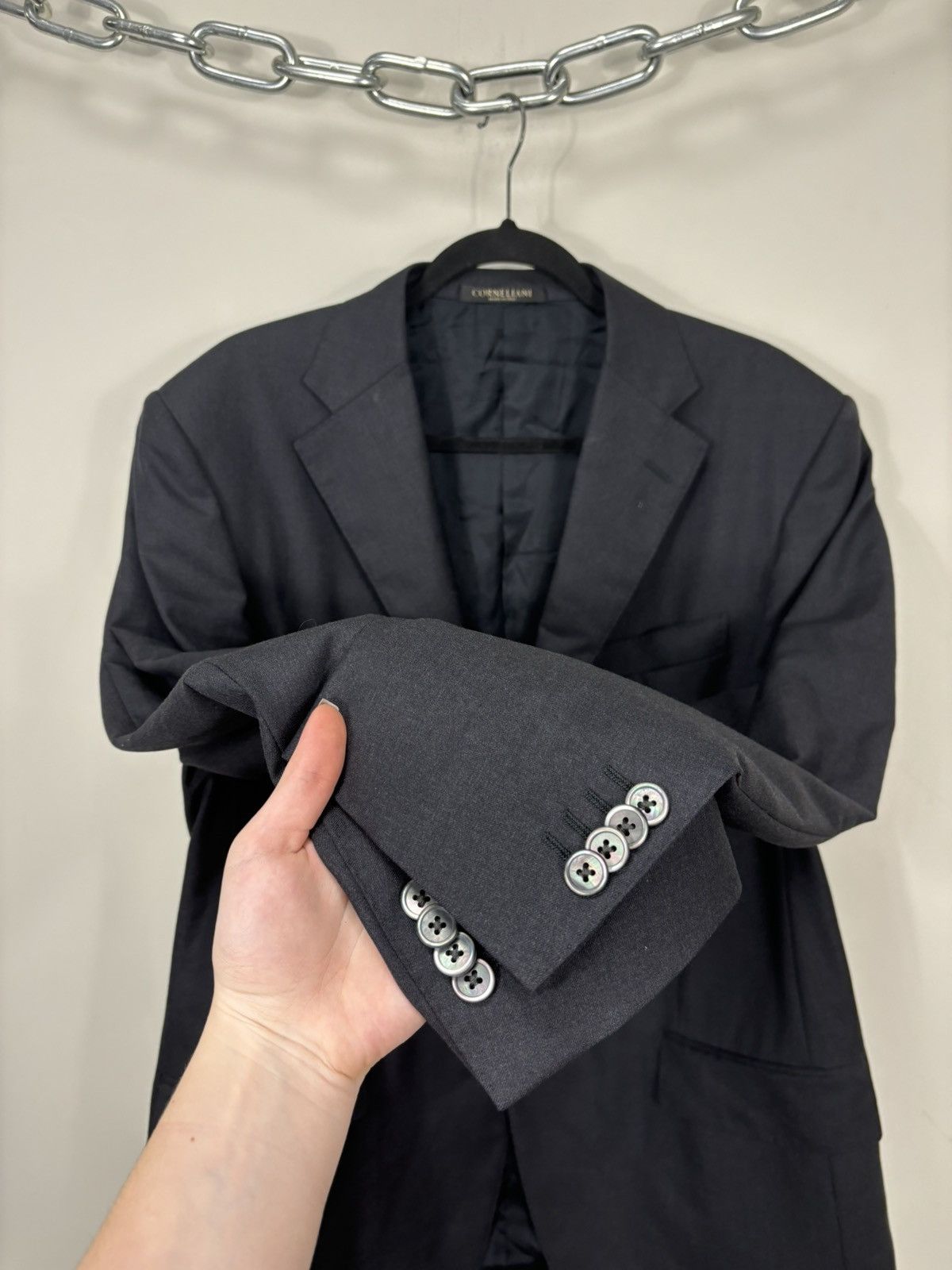 Corneliani Corneliani Men’s 2-Buttons Classic Formal Wool Blazer Jacket Size 44R - 8 Thumbnail