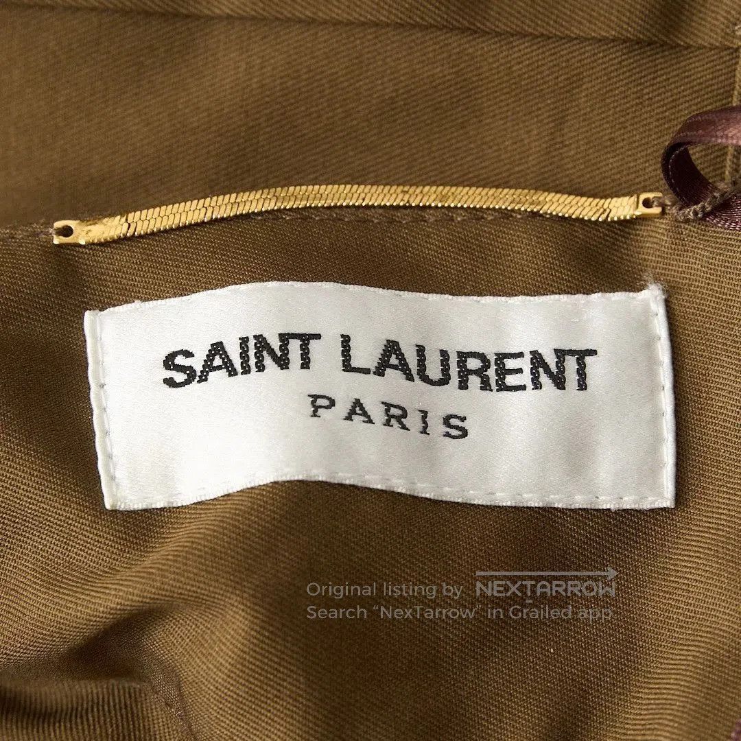 Saint Laurent Paris Saint Laurent Olive Green Sleeveless Dress. Size S / US 4 / IT 40 - 3 Thumbnail