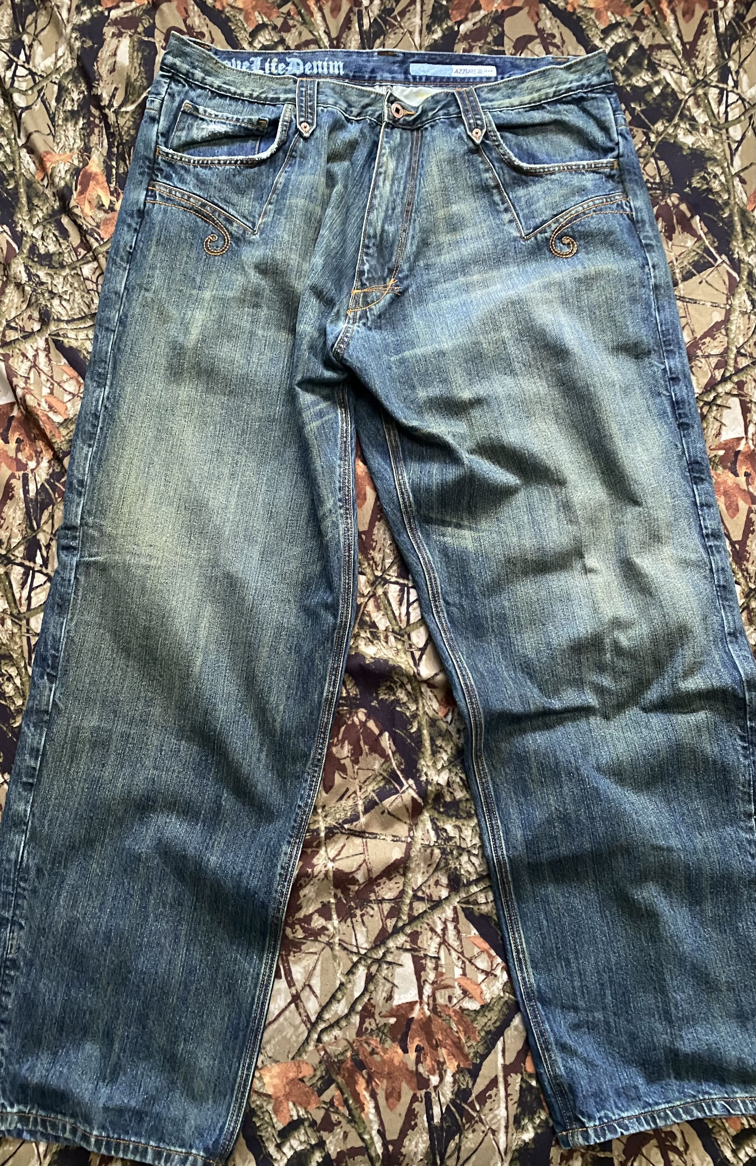 Affliction AZZURE DENIM BAGGY AF JEANS Size US 40 / EU 56 - 2 Thumbnail