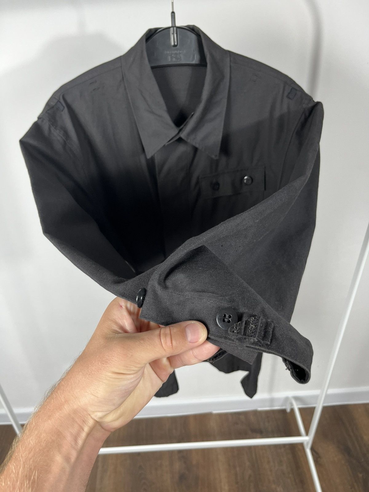 Other Vintage German Military Black Work Overshirt Jacket K48 Size US M / EU 48-50 / 2 - 4 Thumbnail