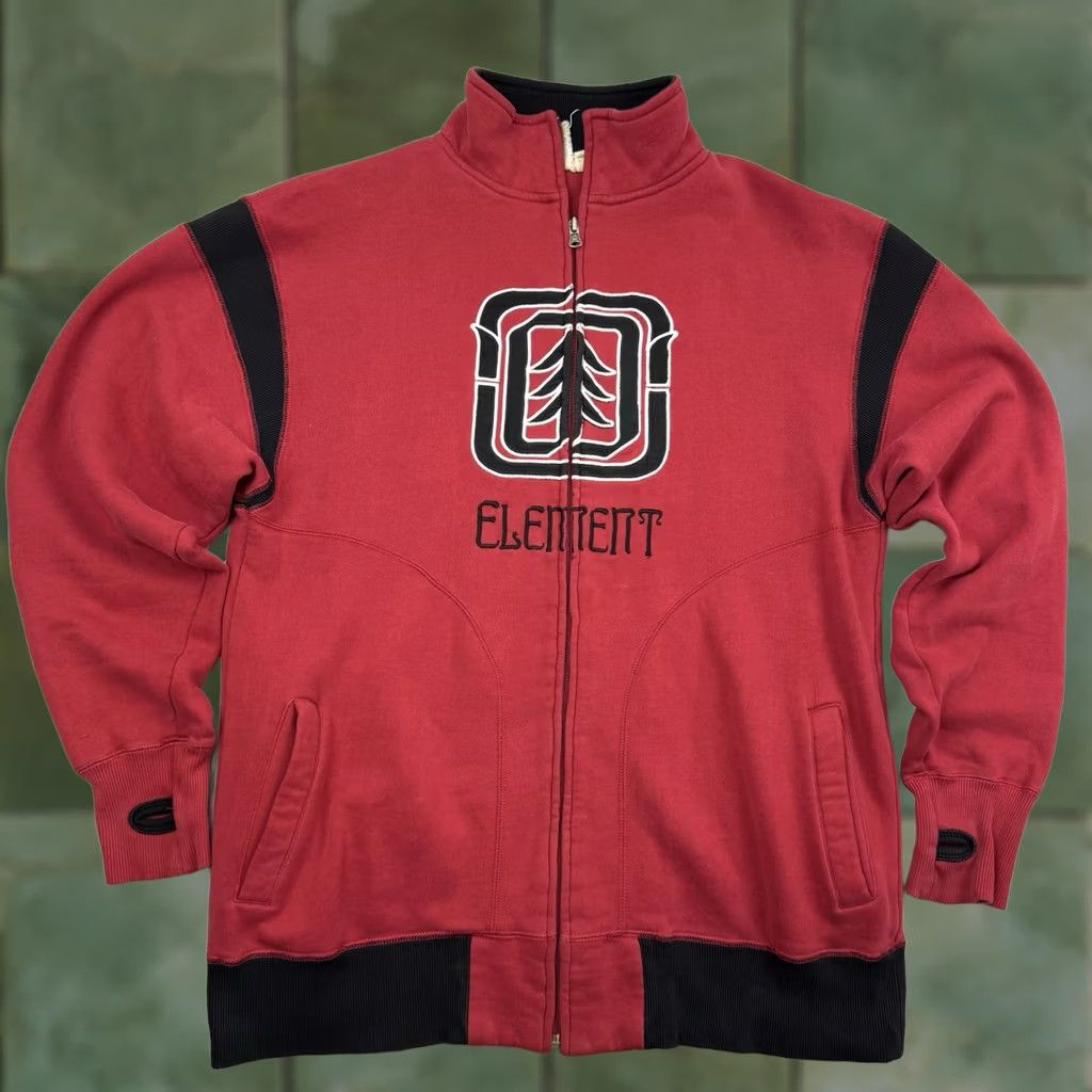 Element VINTAGE Element Sweatshirt Adult Large Full Zip Hipster Punk Y2K Thumbhole Red Mens Size US L / EU 52-54 / 3 - 1 Thumbnail