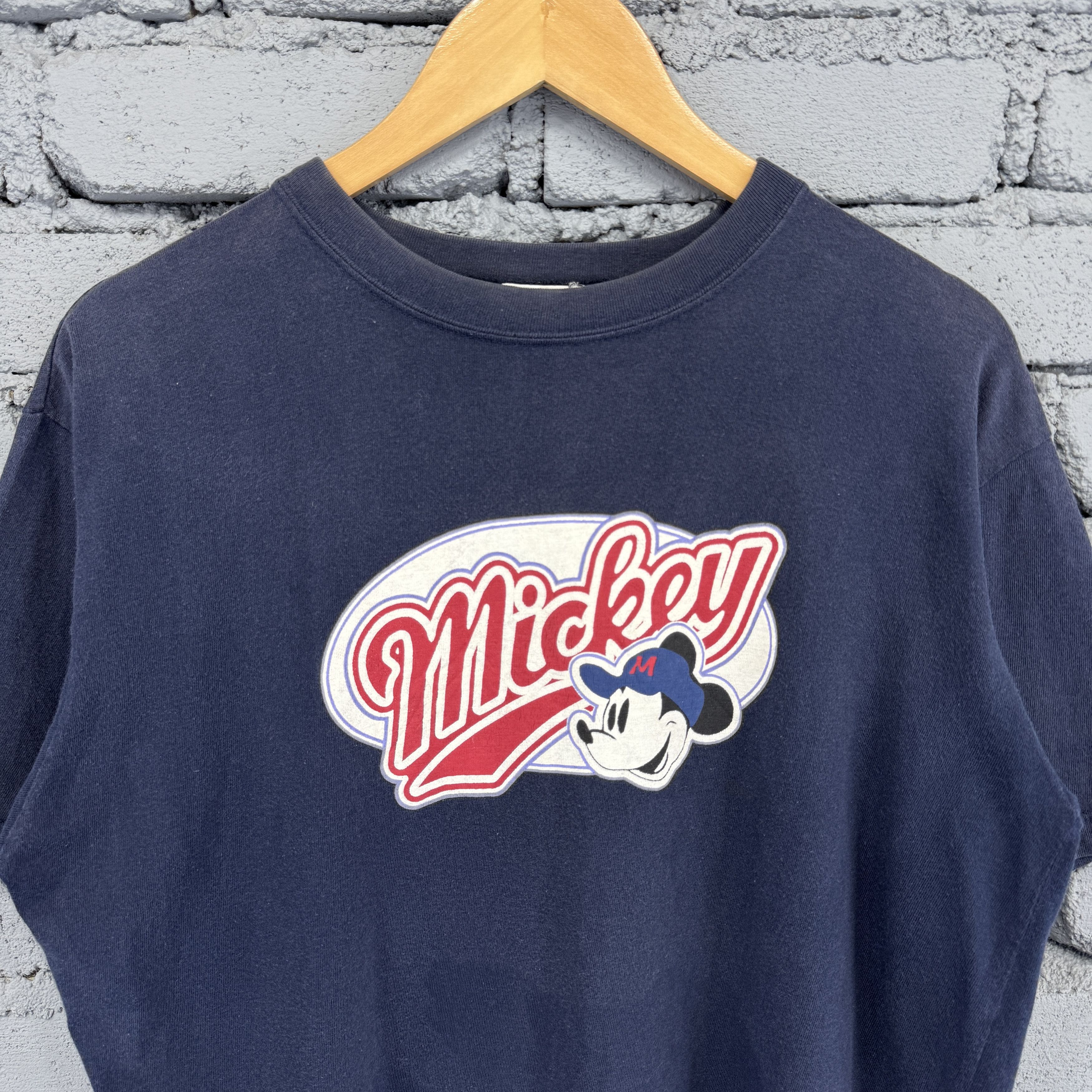 Disney Vintage Navy Blue Mickey Mouse Disney Sunfaded Tshirt Size US L / EU 52-54 / 3 - 3 Thumbnail