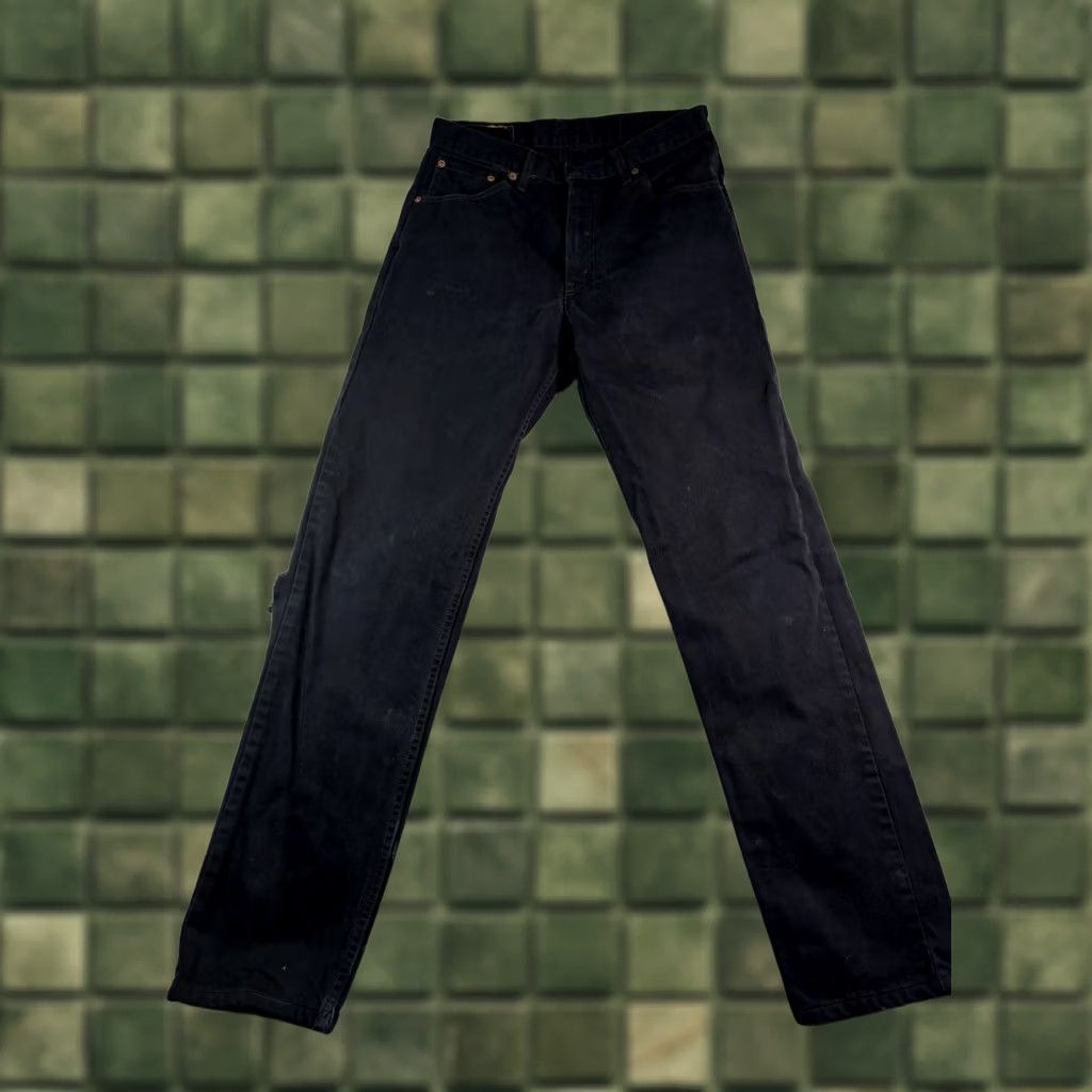 Levi's VINTAGE Levi's 521 Jeans Men Black 32x34 Straight Distressed 5-Pocket Denim Zip Button Leather Logo 90s USA Size US 32 / EU 48 - 1 Thumbnail