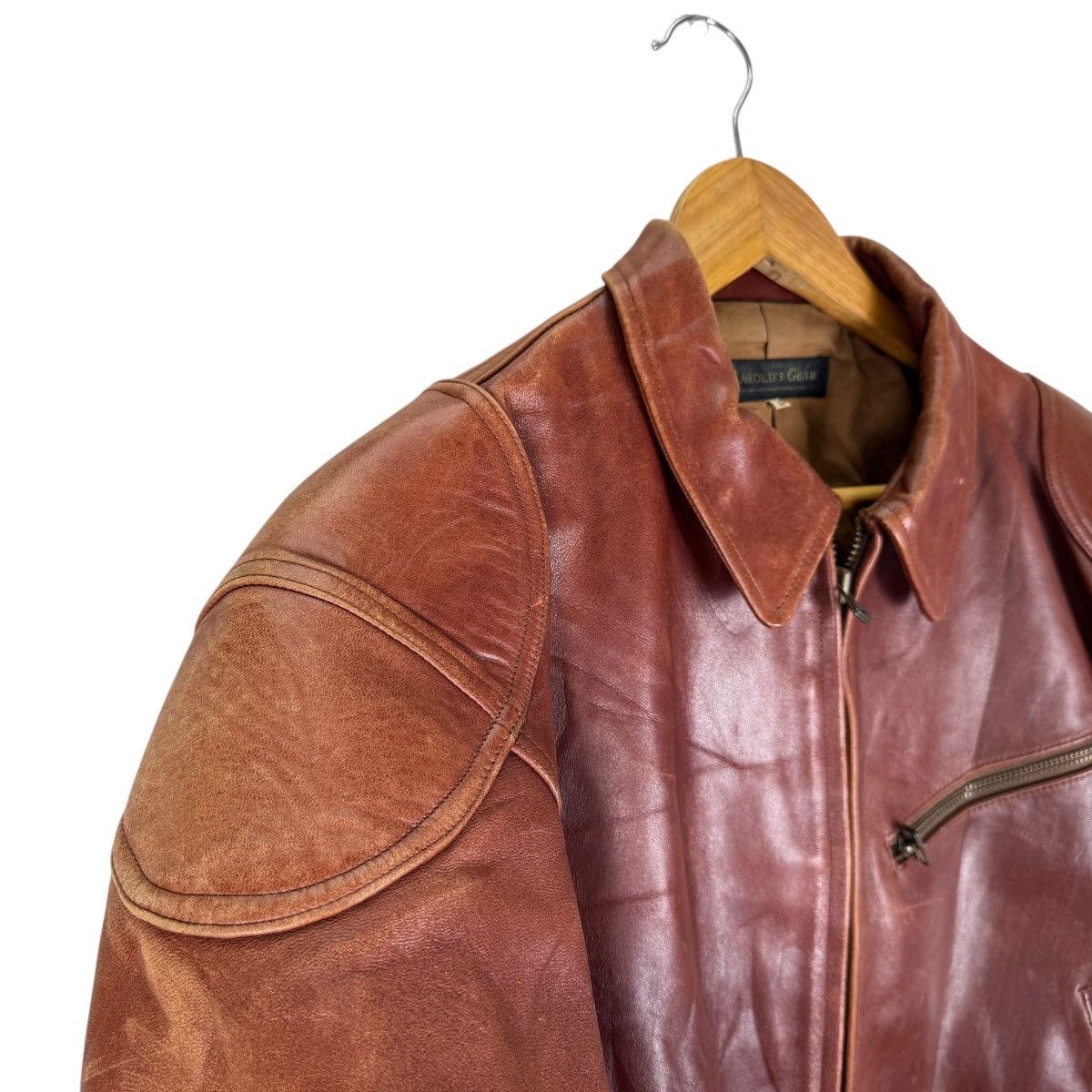 Genuine Leather ☀️HAROLD’S GEAR HORSEHIDE BIKERS LEATHER JACKET Size US L / EU 52-54 / 3 - 3 Thumbnail