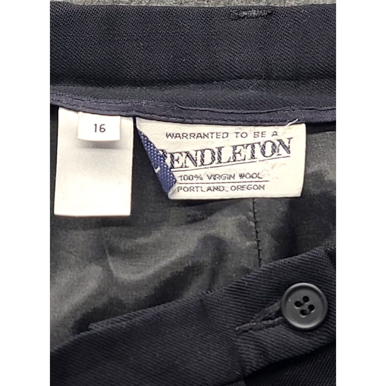 Pendleton Pendleton Pants Womens 16 33x27 Regular Fit Straight Leg Lined Wool Office Work Black 90s USA Mens Womens Size 24" / US 00 / IT 34 - 2 Thumbnail