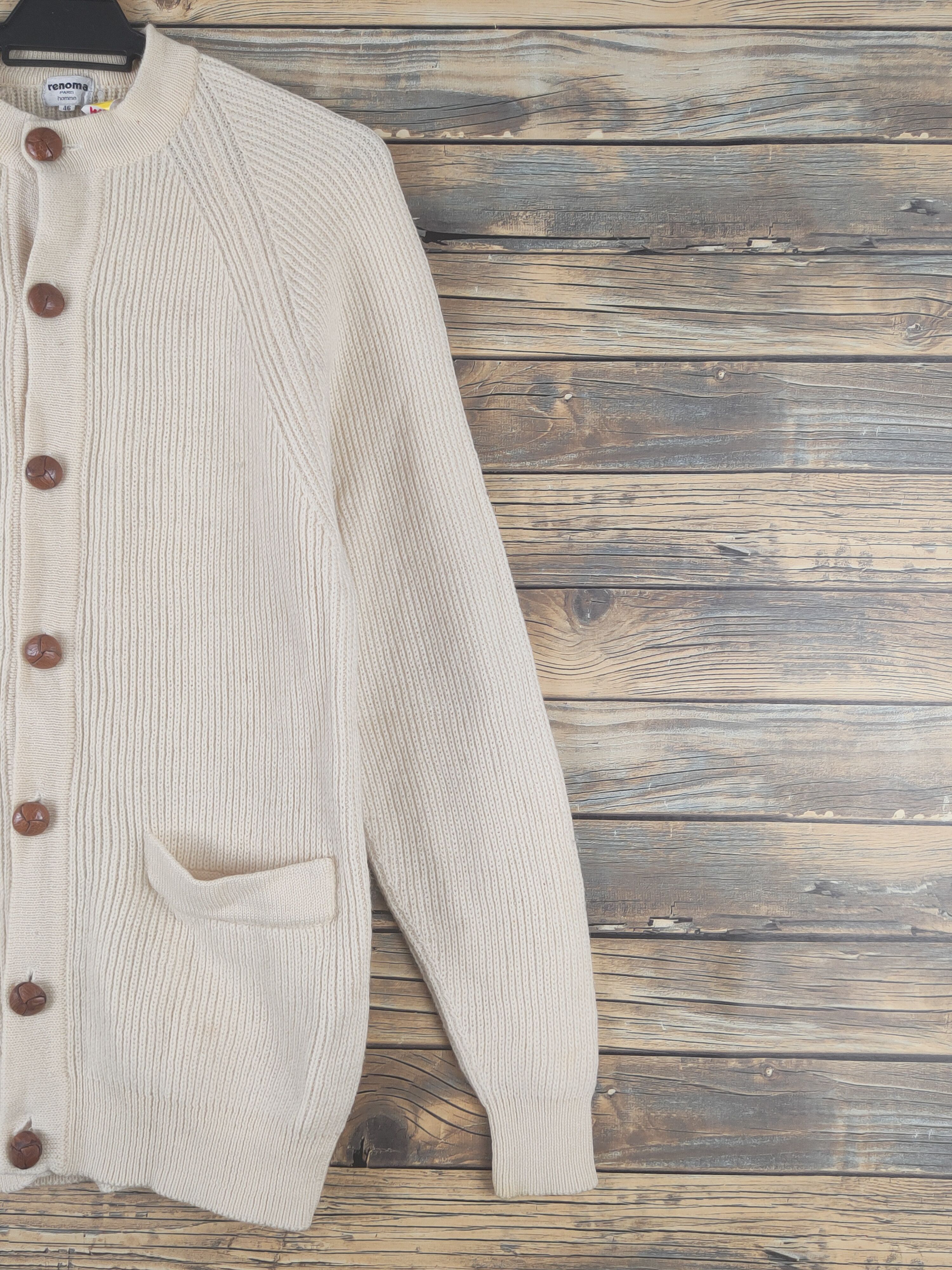 Renoma Renoma Cream Knitwear ripped distressed Cardigan #W1202 Size M / US 6-8 / IT 42-44 - 6 Thumbnail
