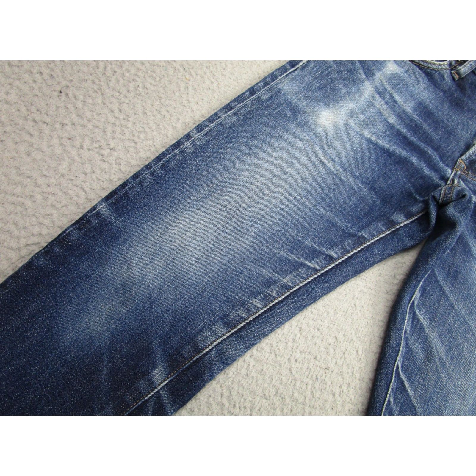 Uniqlo VINTAGE Uniqlo Jeans Mens Blue Slim Selvedge Denim Kaihara Whisker Fading Honeycomb Size US 30 / EU 46 - 4 Thumbnail
