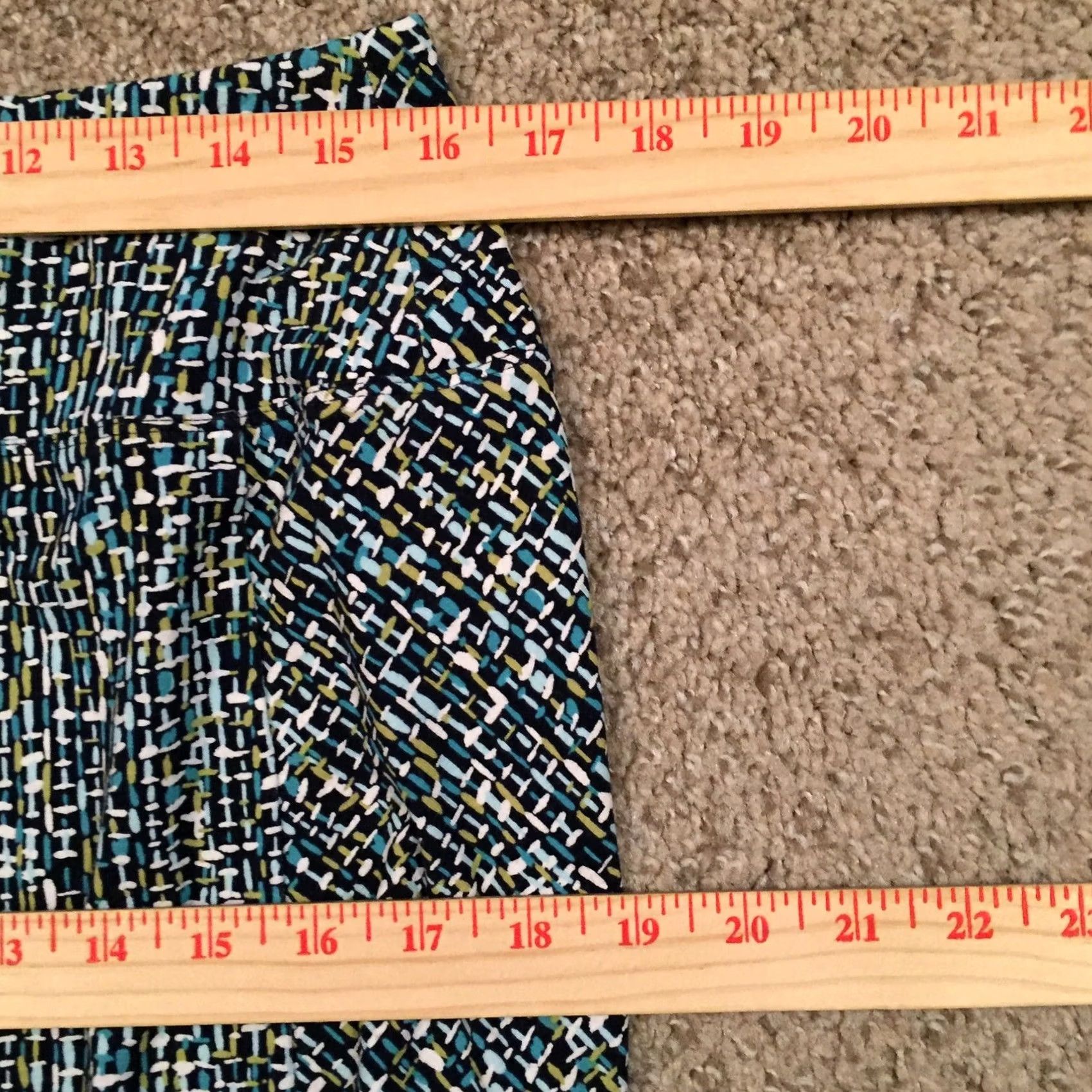 J. Jill J.Jill Skirt Geometric Knee Length Pull On Petite Green M Womens Size 32" / US 10 / IT 46 - 3 Thumbnail