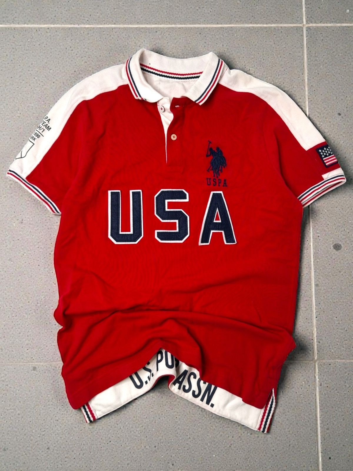 Vintage Red USA chief keef polo tee big pony swag avant garde sk8 Size US M / EU 48-50 / 2 - 1 Thumbnail