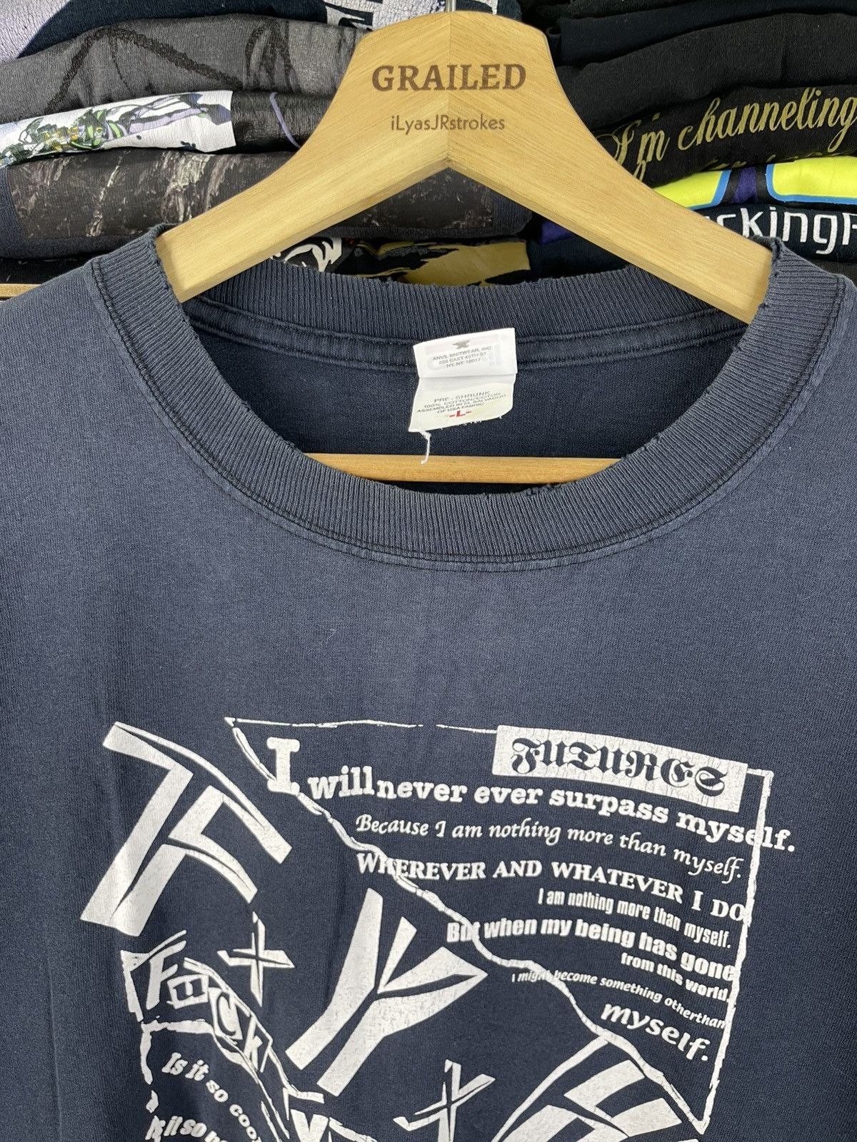 Vintage Vintage 90's First Impulse F Y H Punk Shirt Sun Faded Tee Size US L / EU 52-54 / 3 - 2 Thumbnail