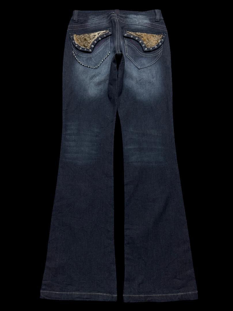 Japanese Brand FLARED Japanese Mudwash Pocket Split Fur Rare Dark Jeans Size US 29 - 13 Thumbnail