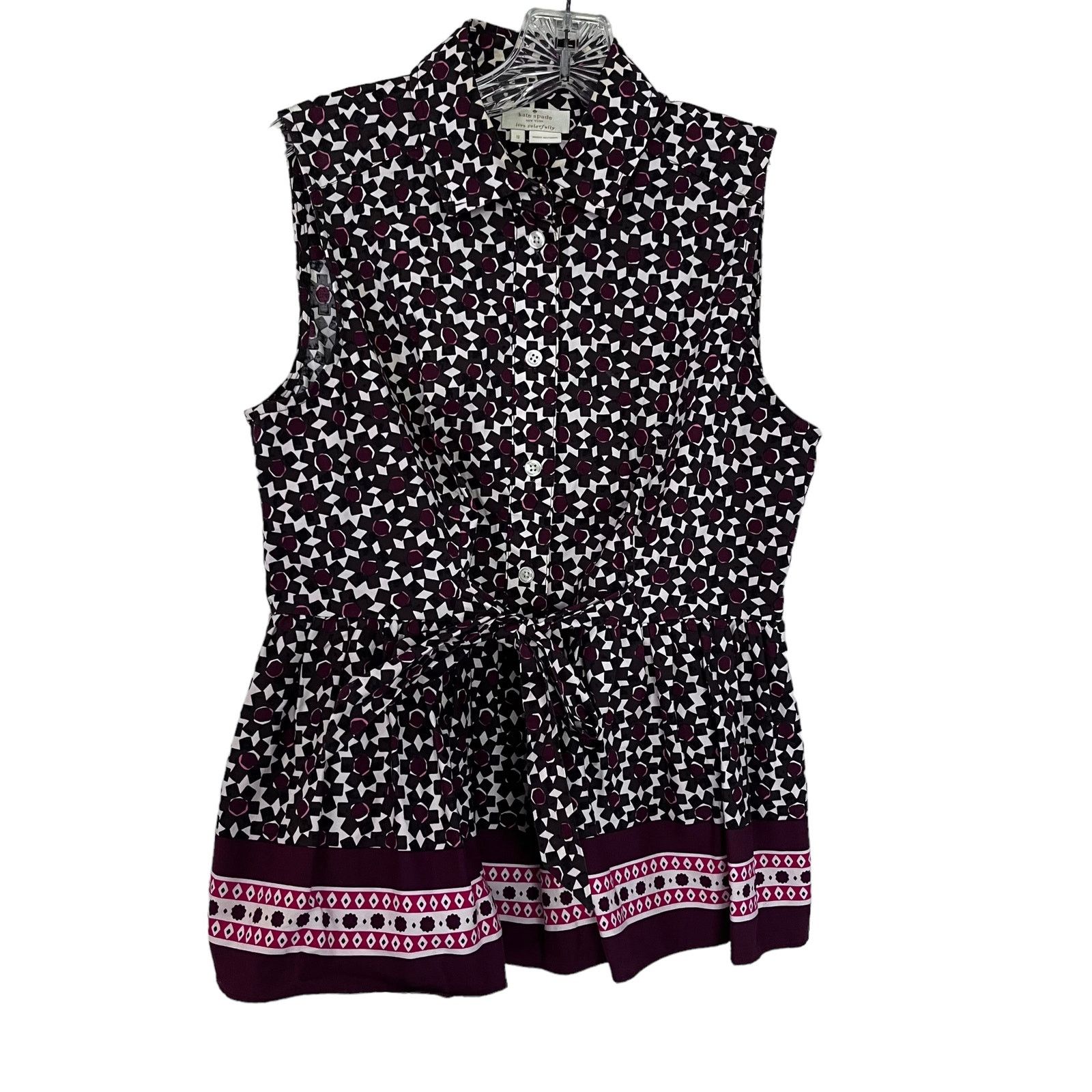 Kate Spade Kate Spade Rambling Roses Floral Tile Sleeveless Peplum Top Size XS / US 0-2 / IT 36-38 - 2 Thumbnail